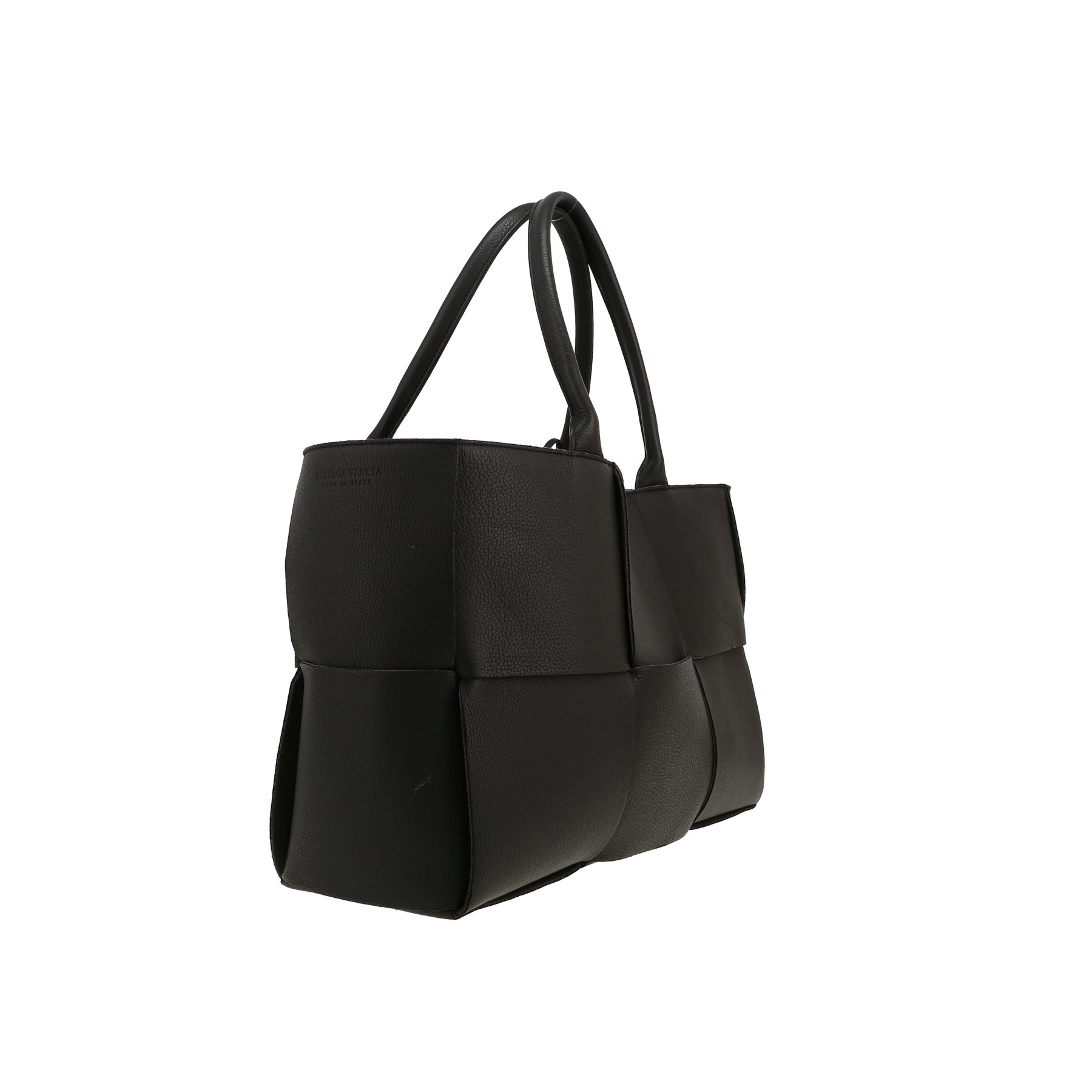 Bottega Veneta  Arco shopping bag  in black intrecciato leather