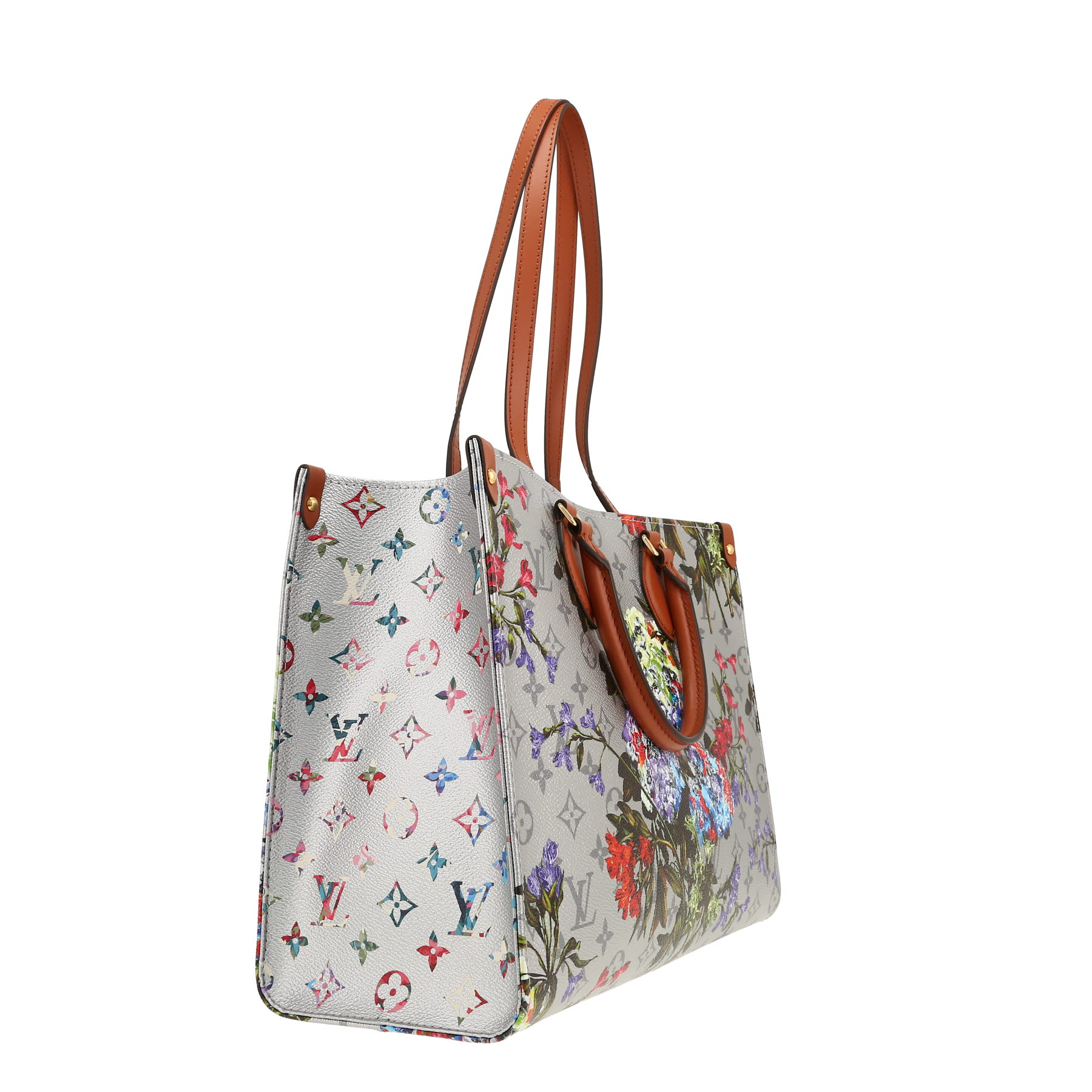 Sac cabas Louis Vuitton  Onthego en toile monogram grise et argentée Sac cabas Louis Vuitton  Onthego en toile monogram grise et argentée