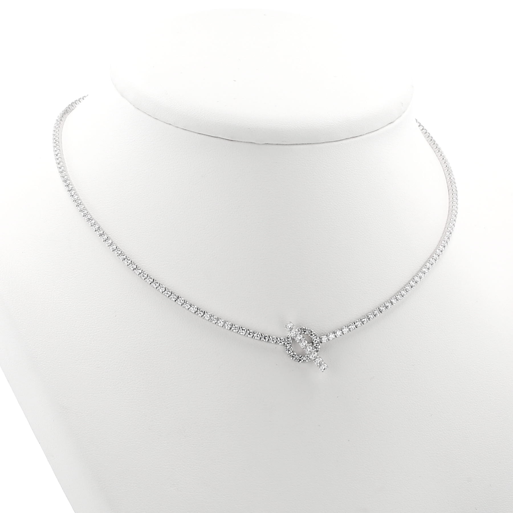 Collar Hermès Finesse de oro blanco y diamantes de diamantes