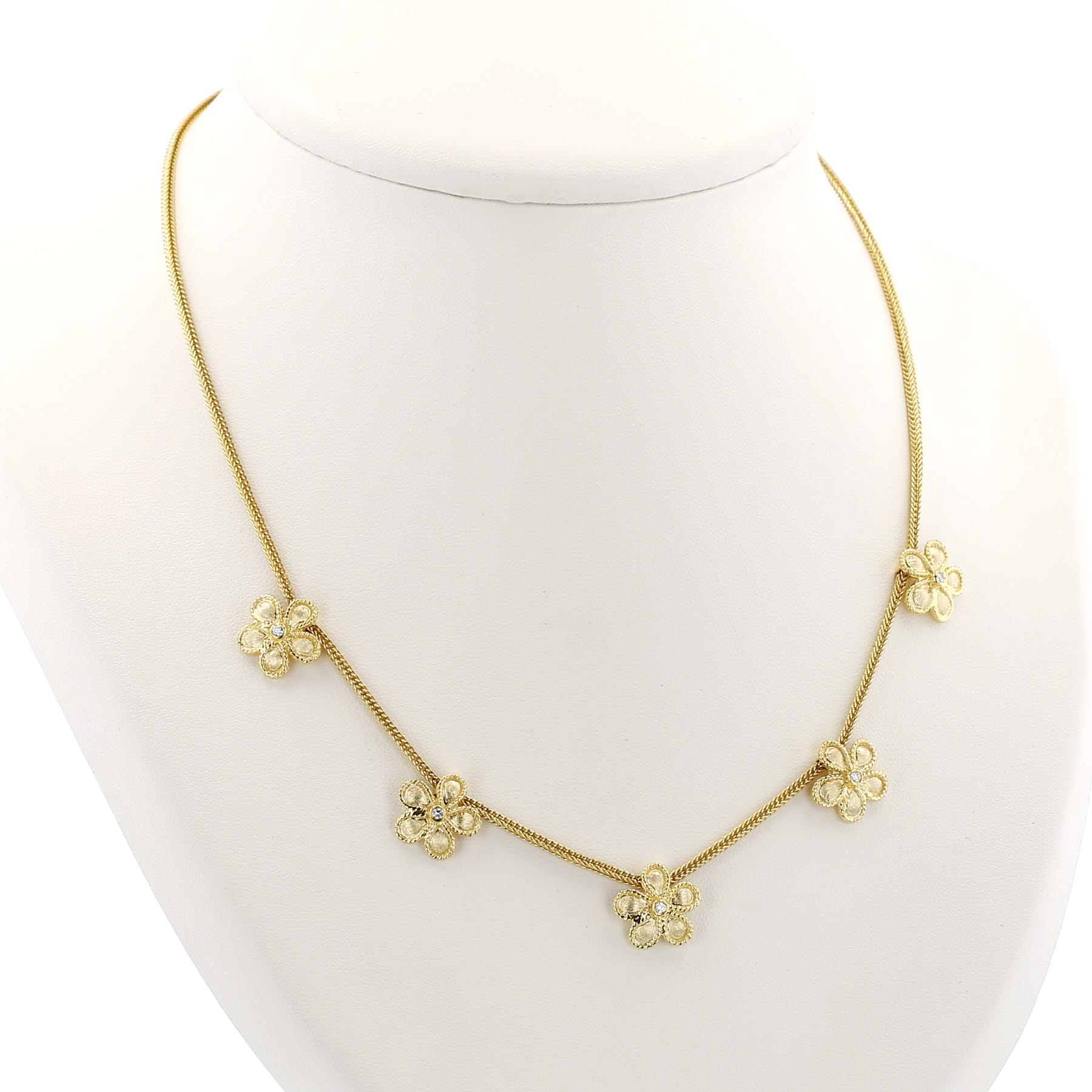 Collier Zolotas Daisy en or jaune et diamants