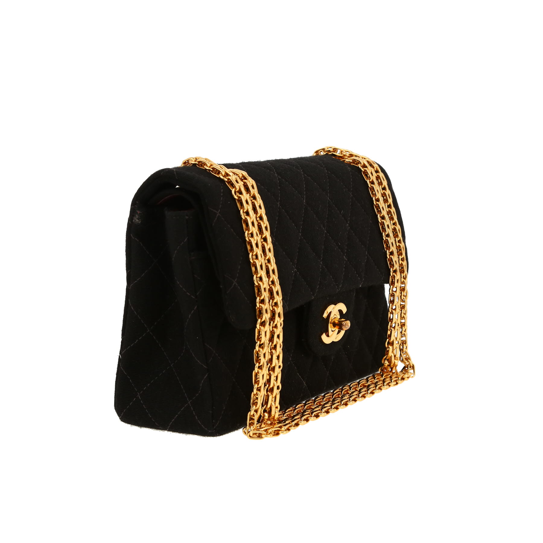 Chanel  Timeless Petit handbag  in black jersey canvas