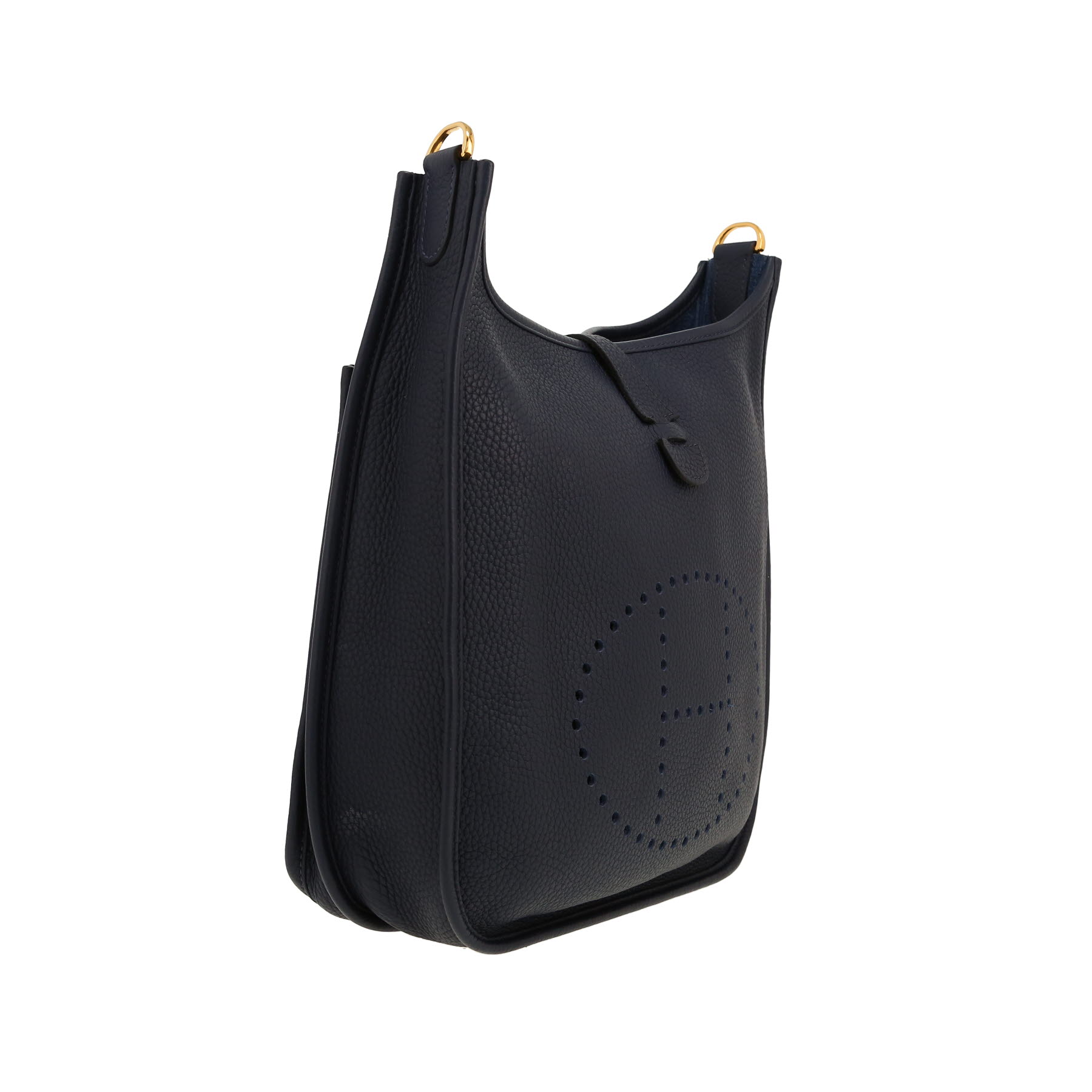 Hermès  Evelyne 29 cm shoulder bag  in navy blue togo leather