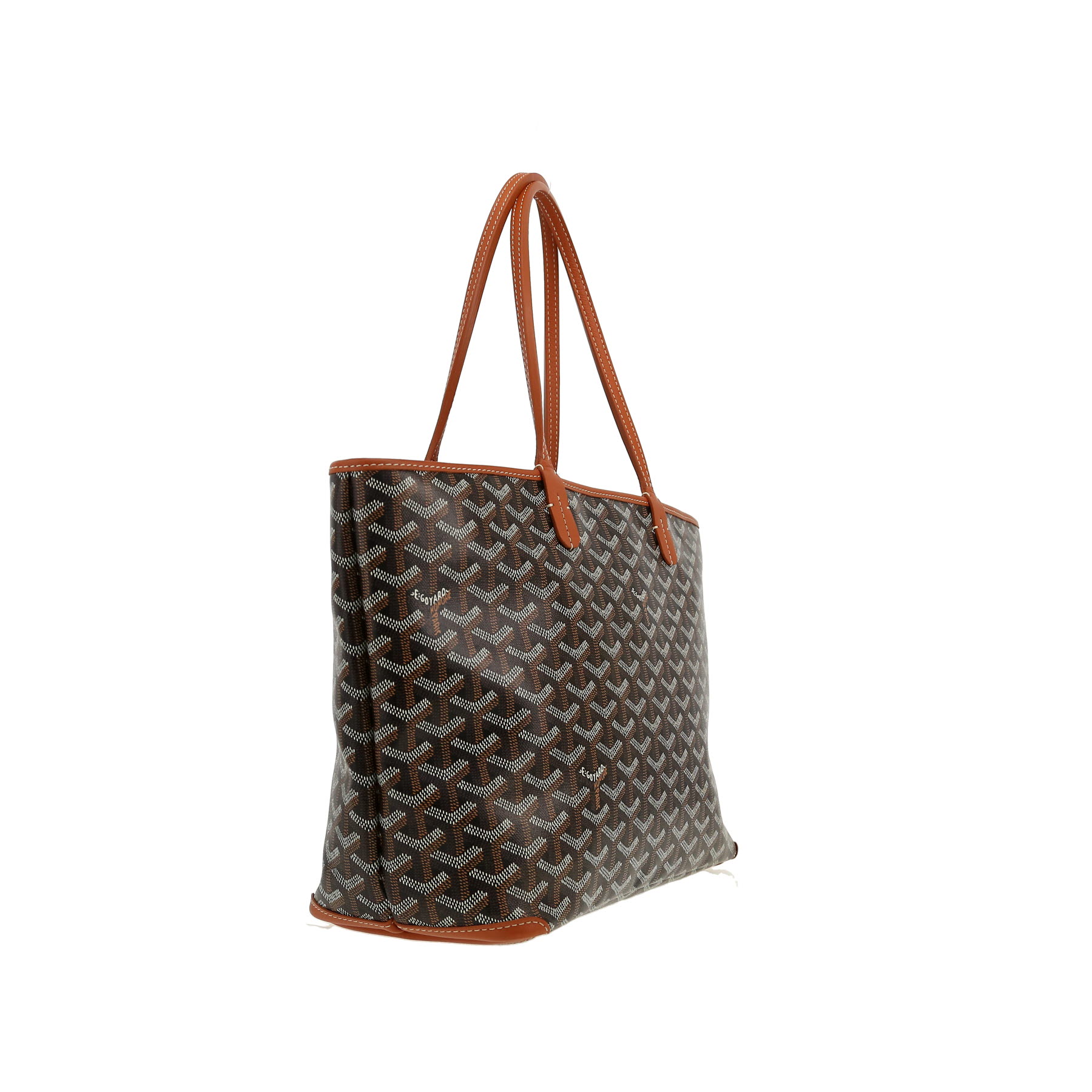 Shopping bag Goyard  Artois in tela Goyardine nera e pelle marrone