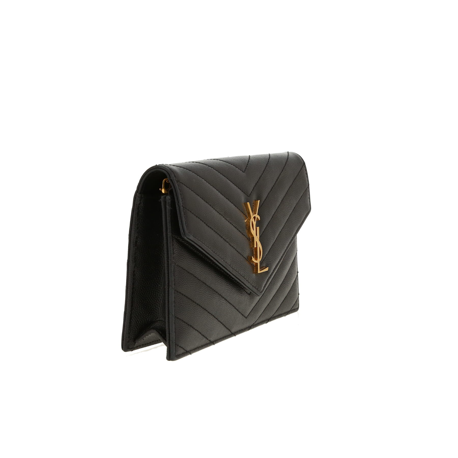 Borsa a tracolla Saint Laurent  Cassandre in pelle martellata nera