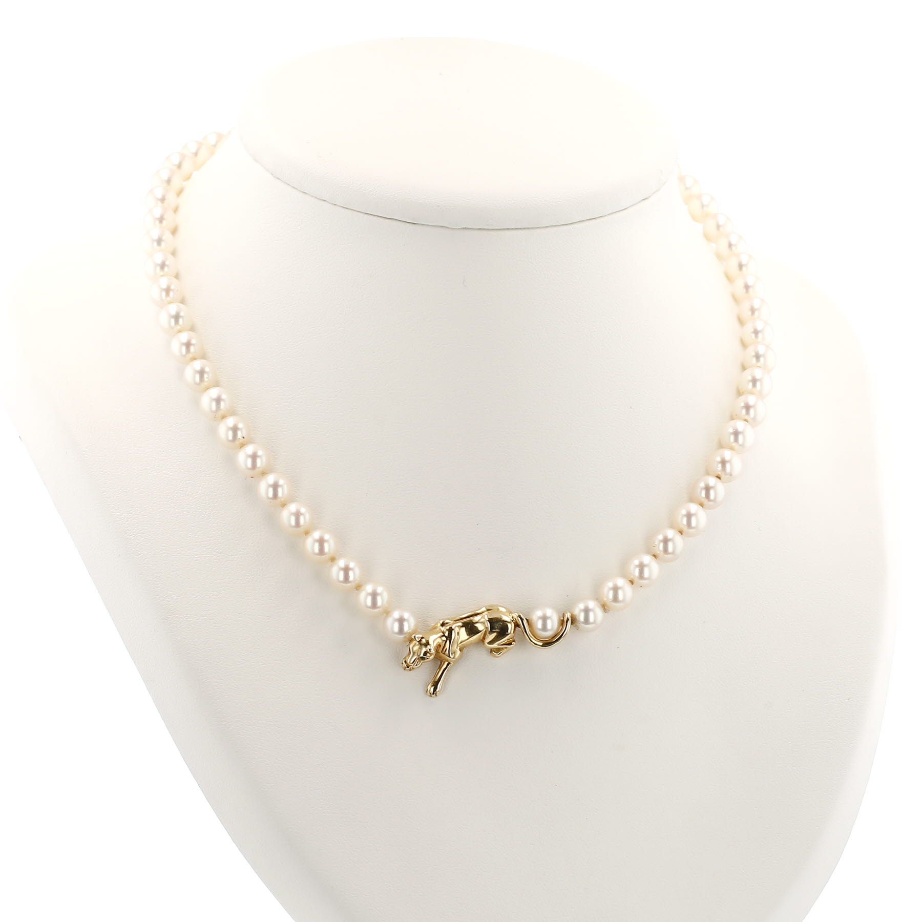 Cartier Panthère necklace in yellow gold and cultured pearls