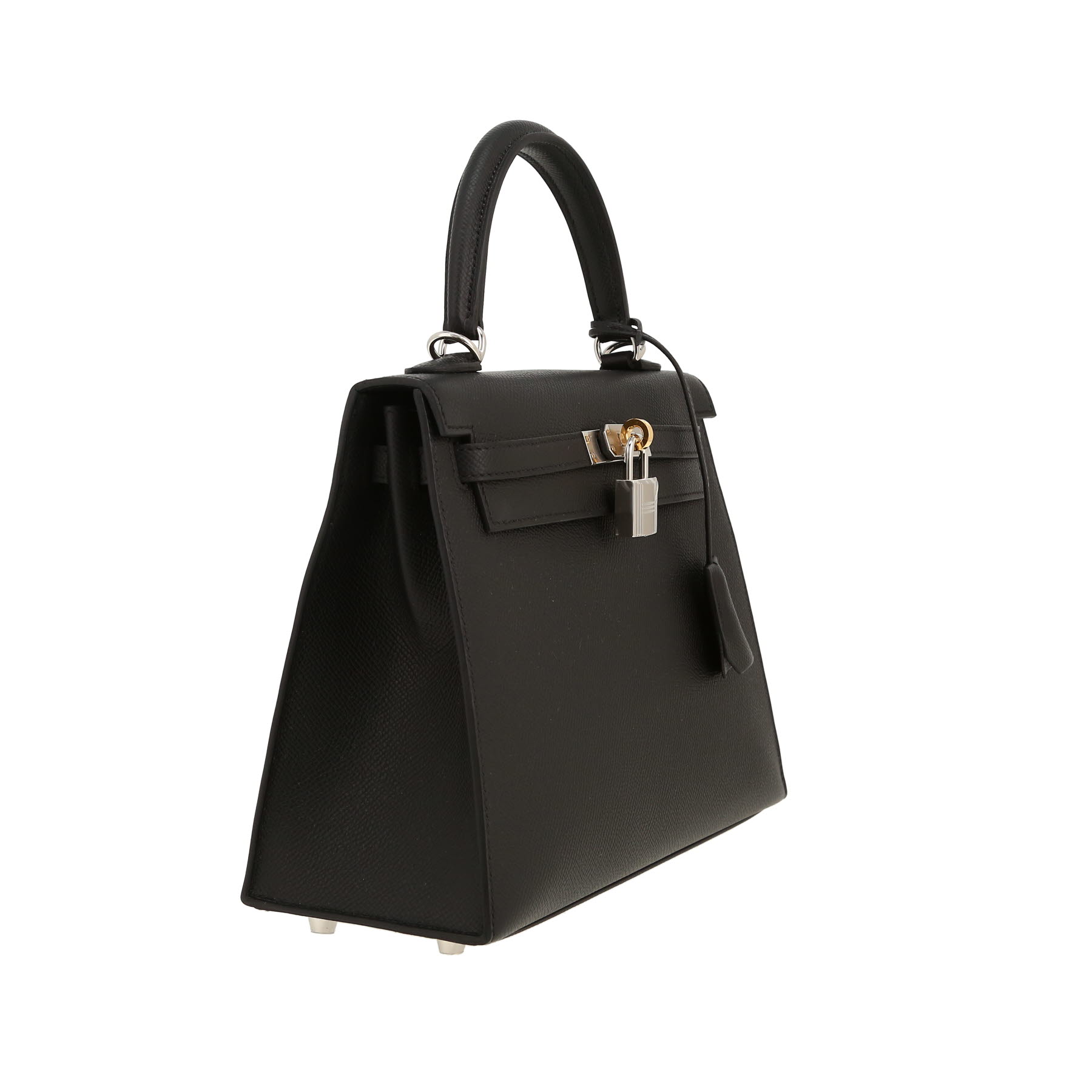 Hermès  Kelly 25 cm Electrum handbag  in black epsom leather