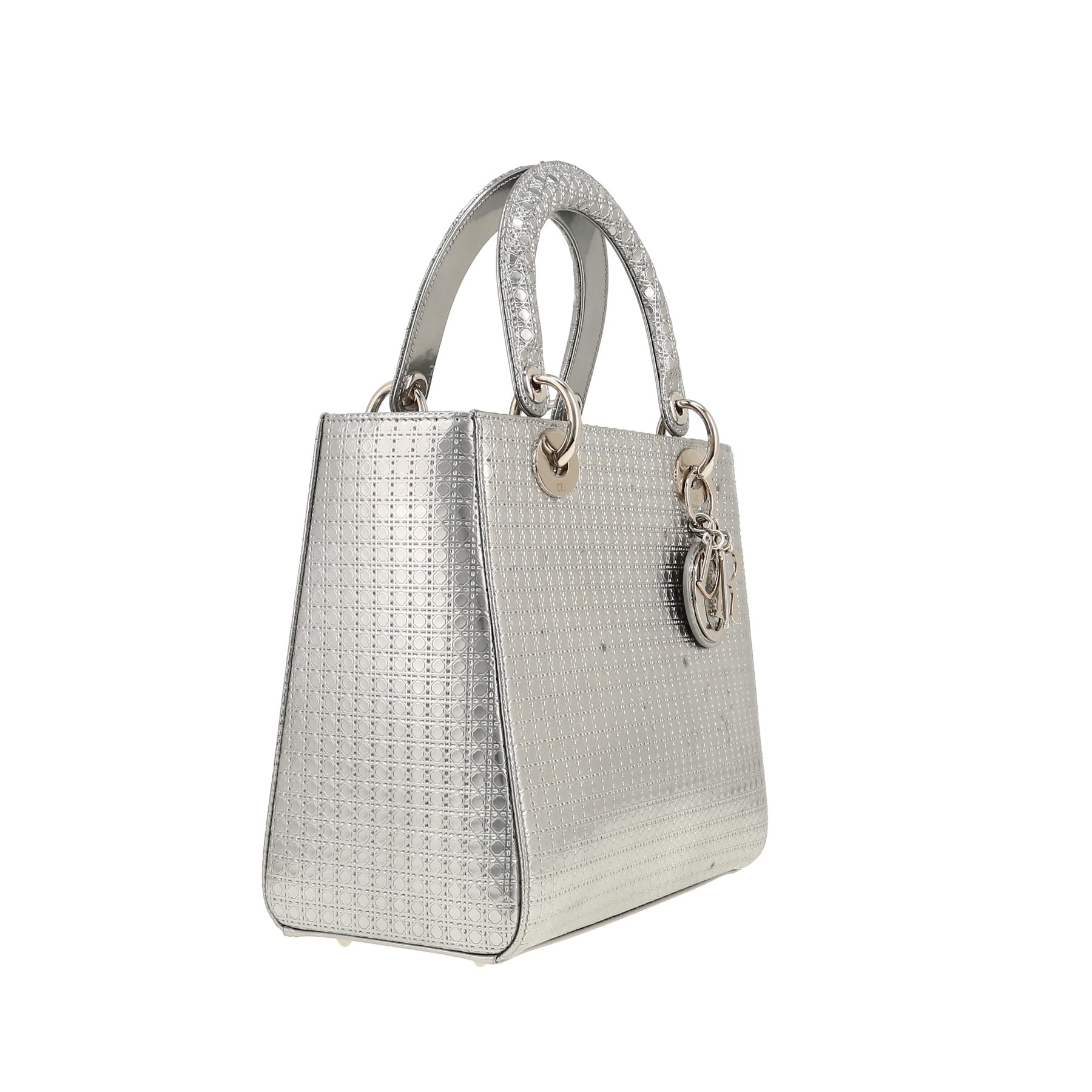 Dior  Lady Dior handbag  in silver patent leather
