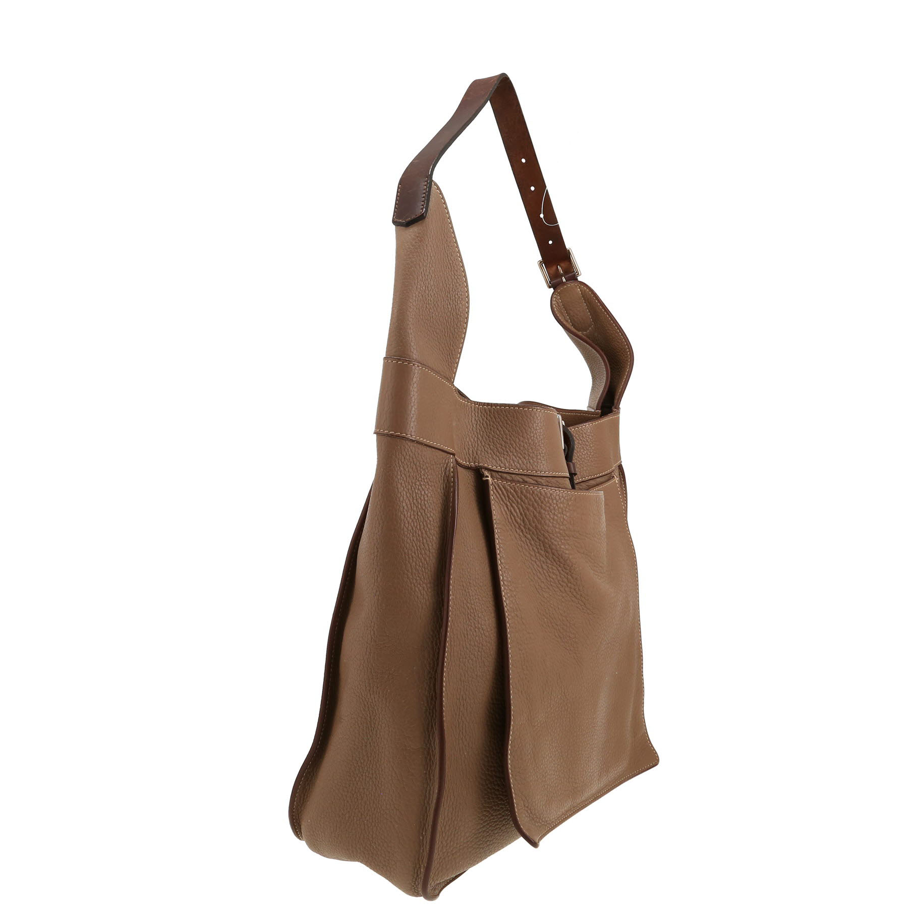 Sac porté épaule Hermès  Marwari en cuir togo étoupe