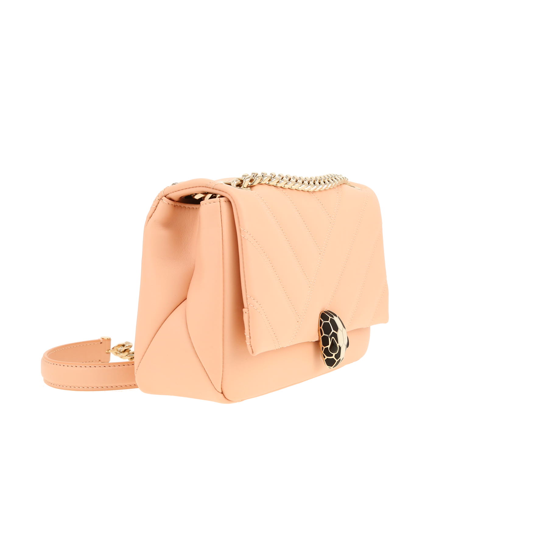 Sac bandoulière Bulgari  Serpenti en cuir matelassé rose