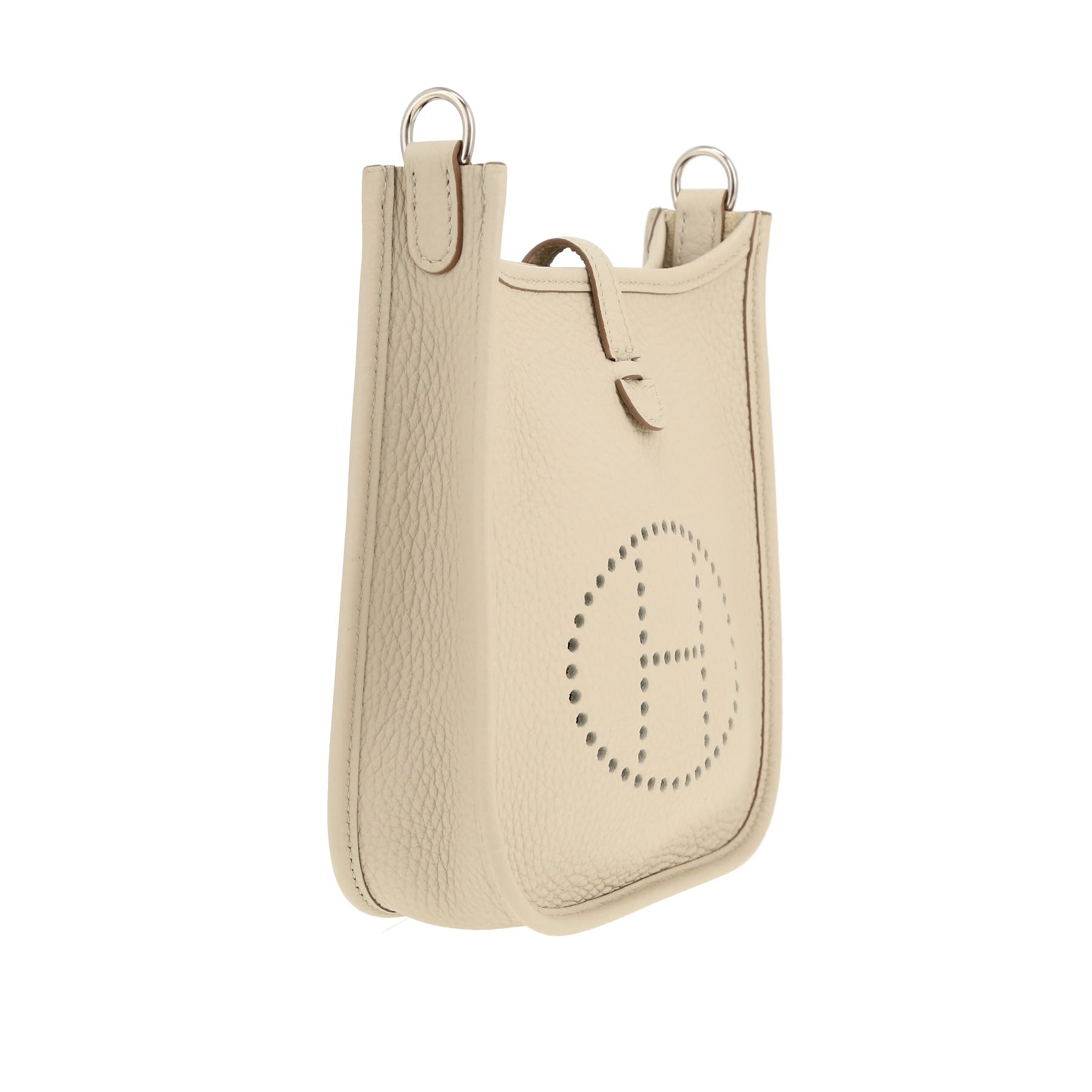 Hermès  Mini Evelyne shoulder bag  in Gris-Béton leather taurillon clémence