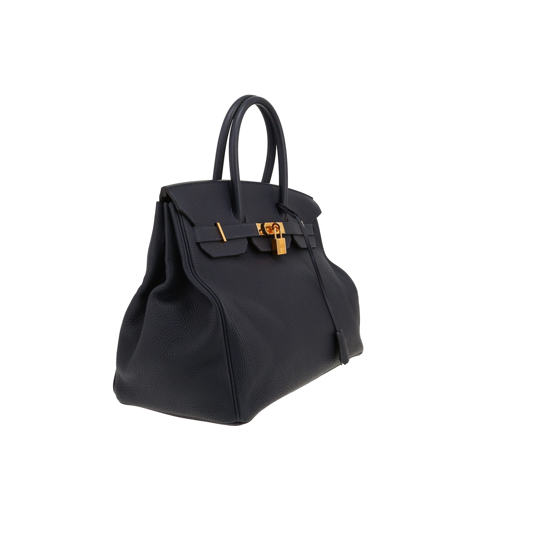 Bolso de mano Hermès  Birkin 35 cm en cuero togo azul marino