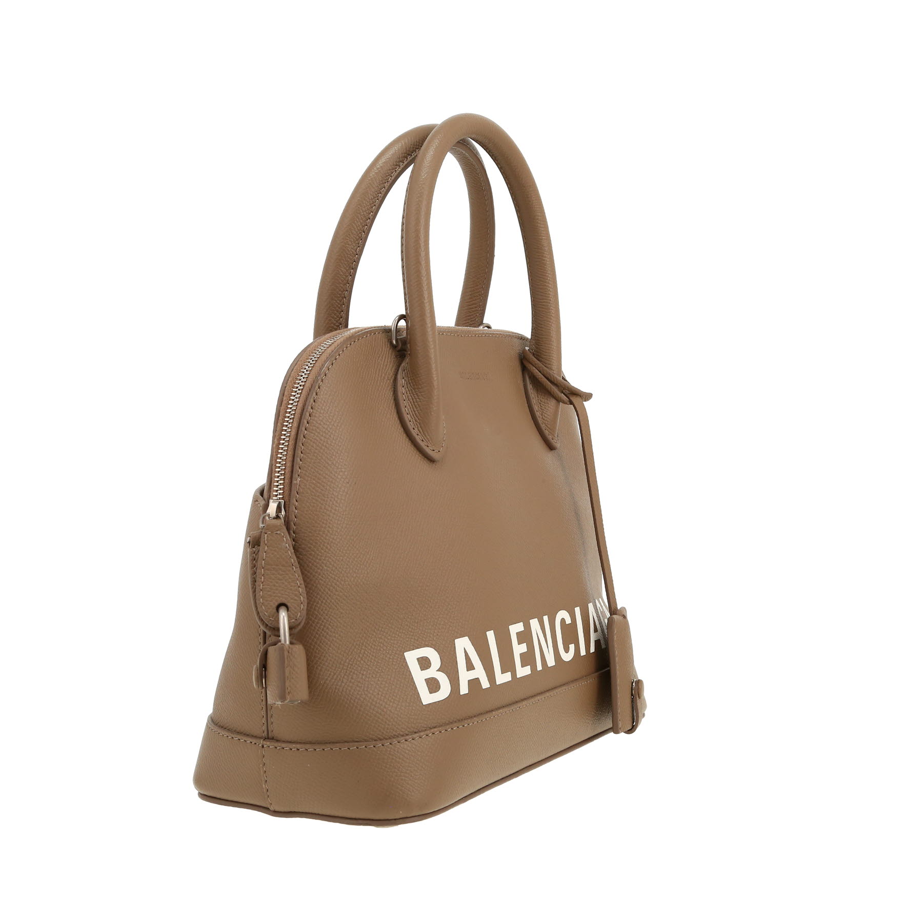 Balenciaga  Ville Top Handle shoulder bag  in taupe grained leather