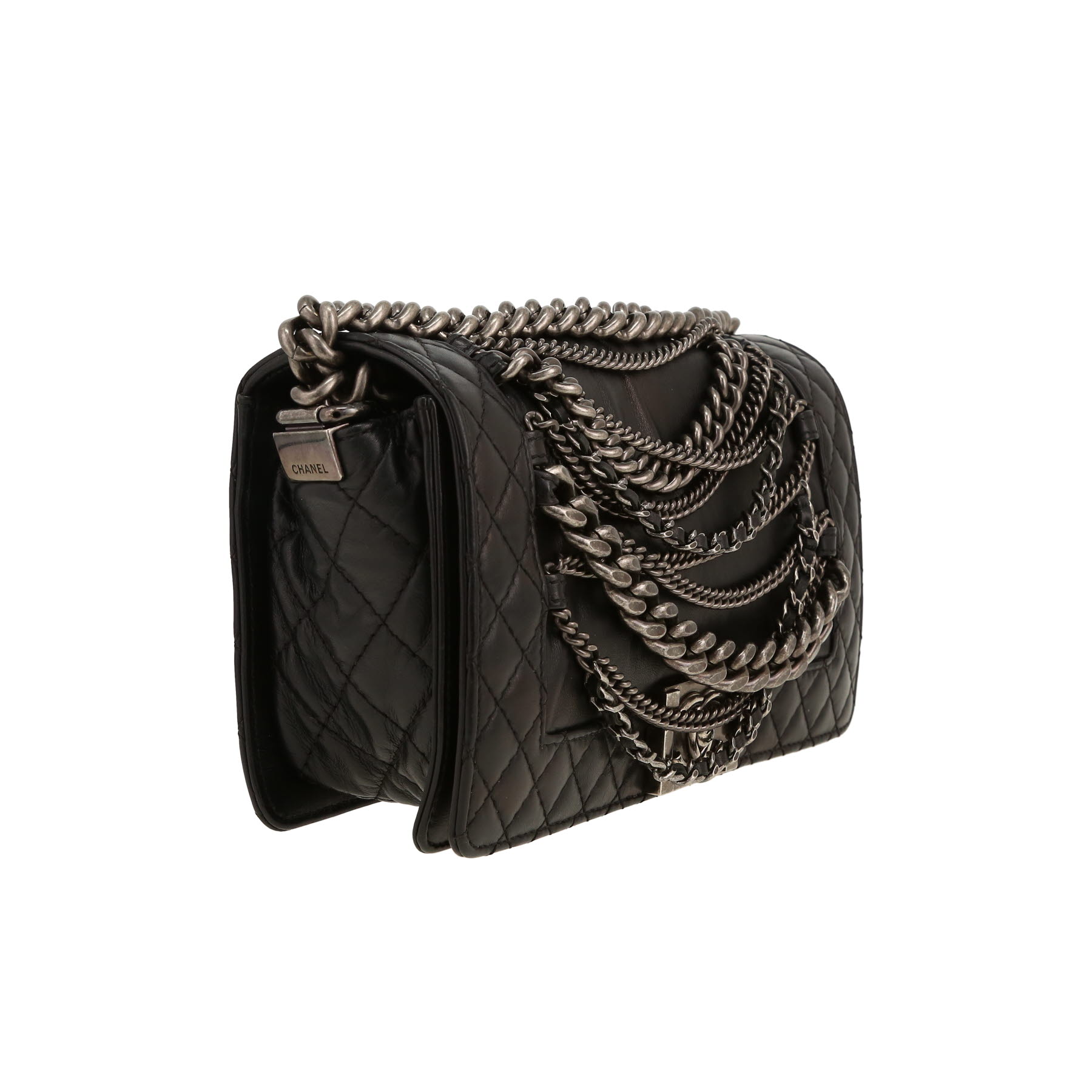 Borsa a tracolla Chanel  Boy in pelle trapuntata nera