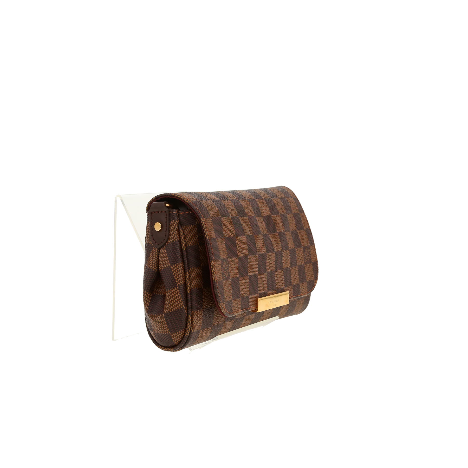 Louis Vuitton  Eva shoulder bag  in ebene damier canvas  and brown leather