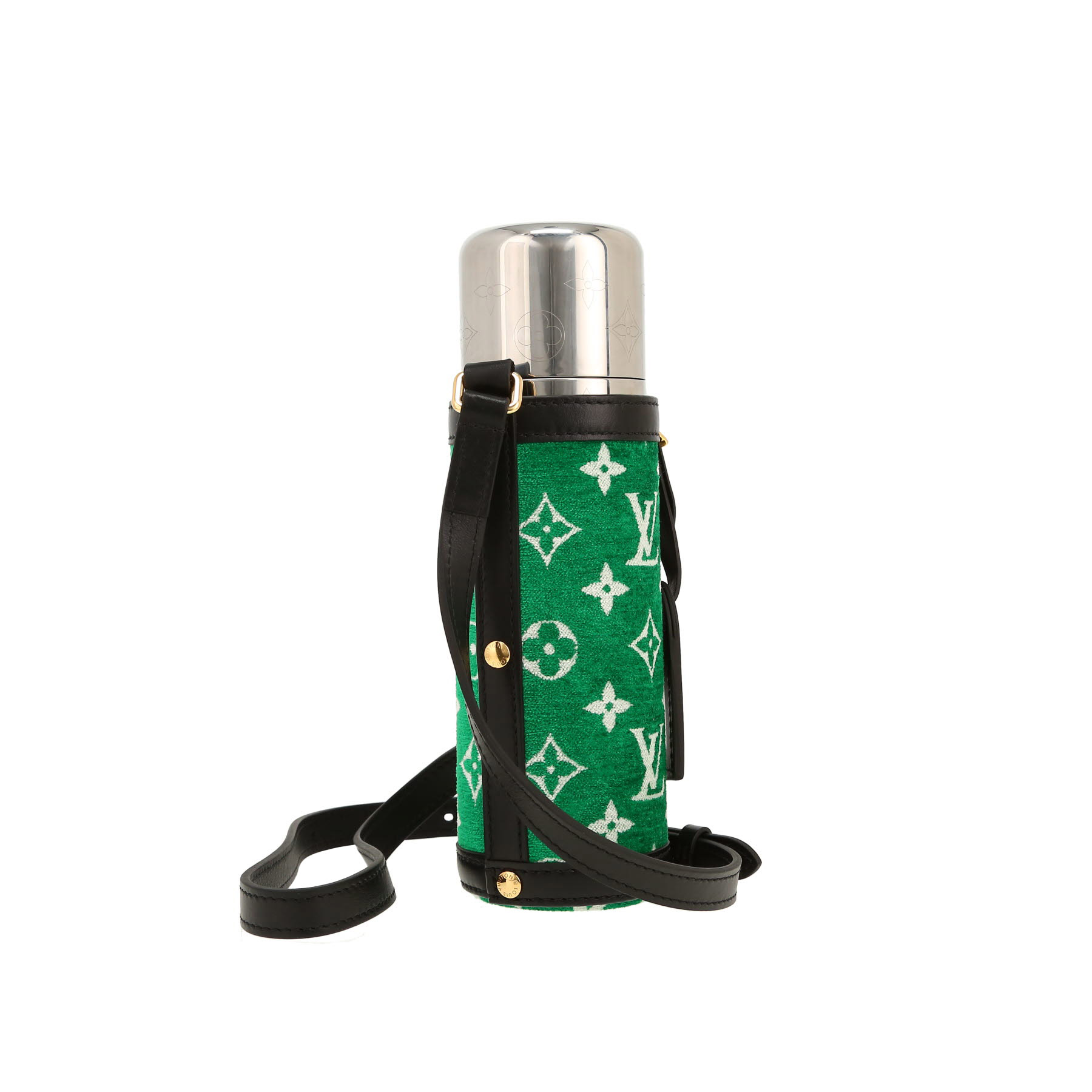 Louis Vuitton  Porte-Bouteille in green  monogram velvet  and black leather