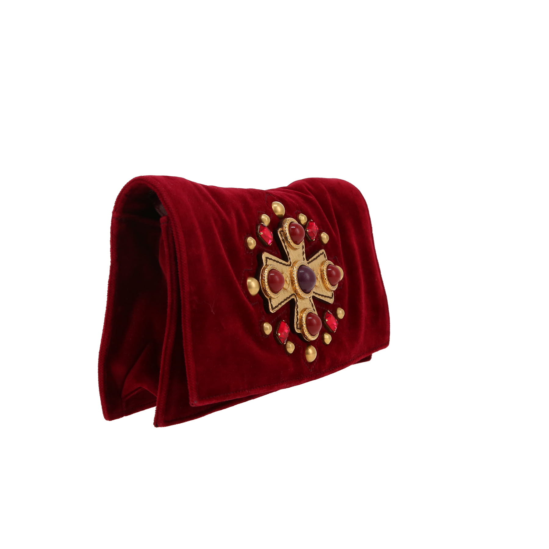 Pochette Saint Laurent  Vintage in velluto bordeaux