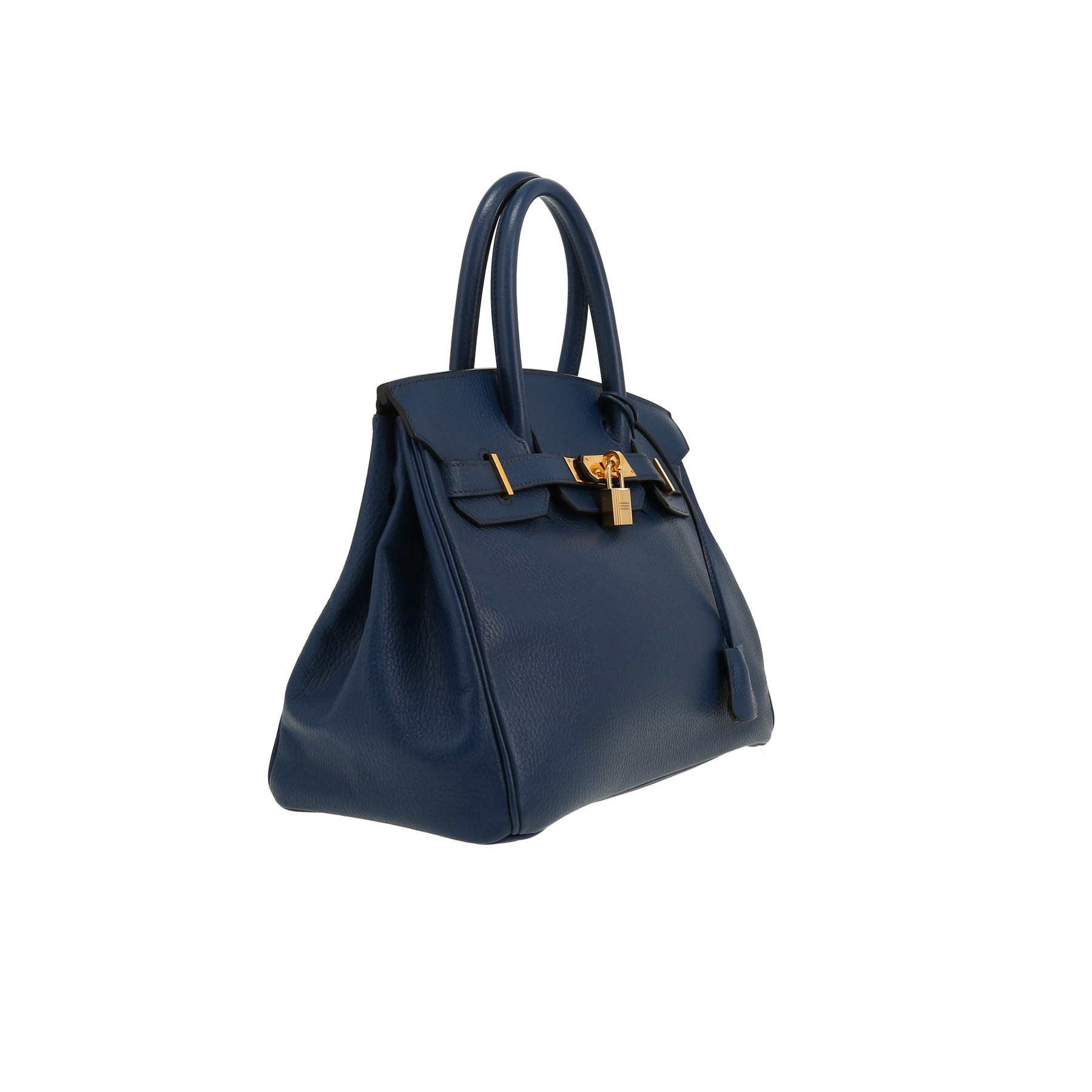 Bolso de mano Hermès  Birkin 30 cm en cuero Ardenne azul real