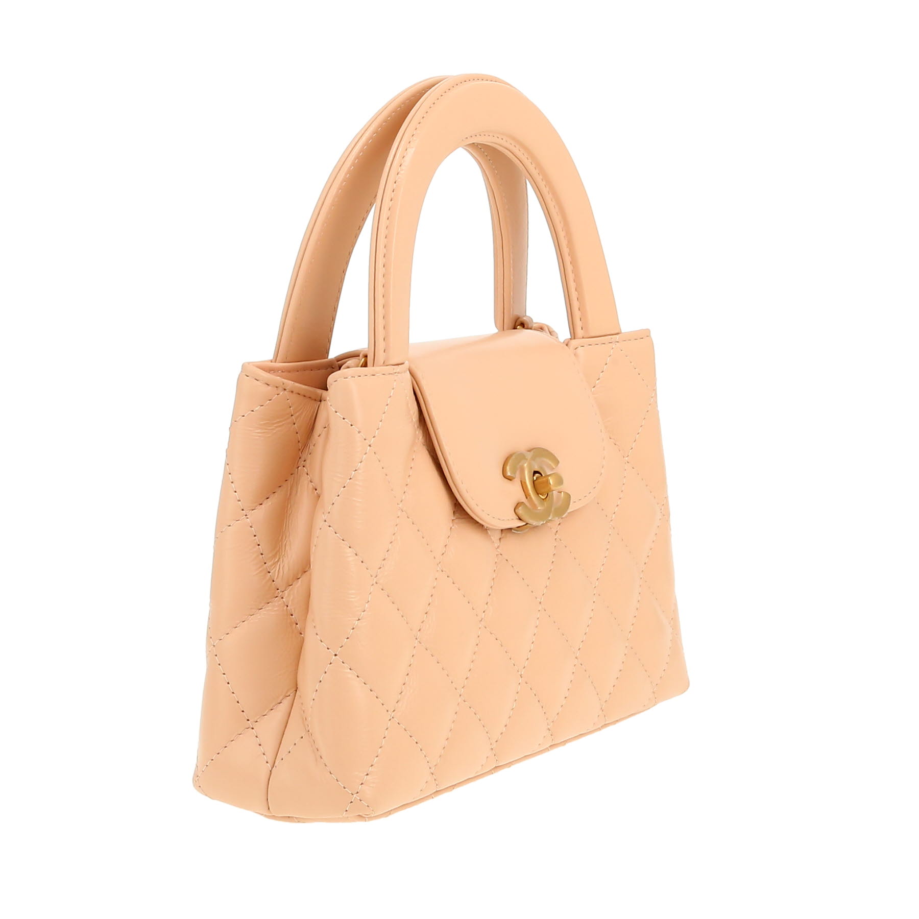 Chanel  Mini Shopping handbag  in beige leather