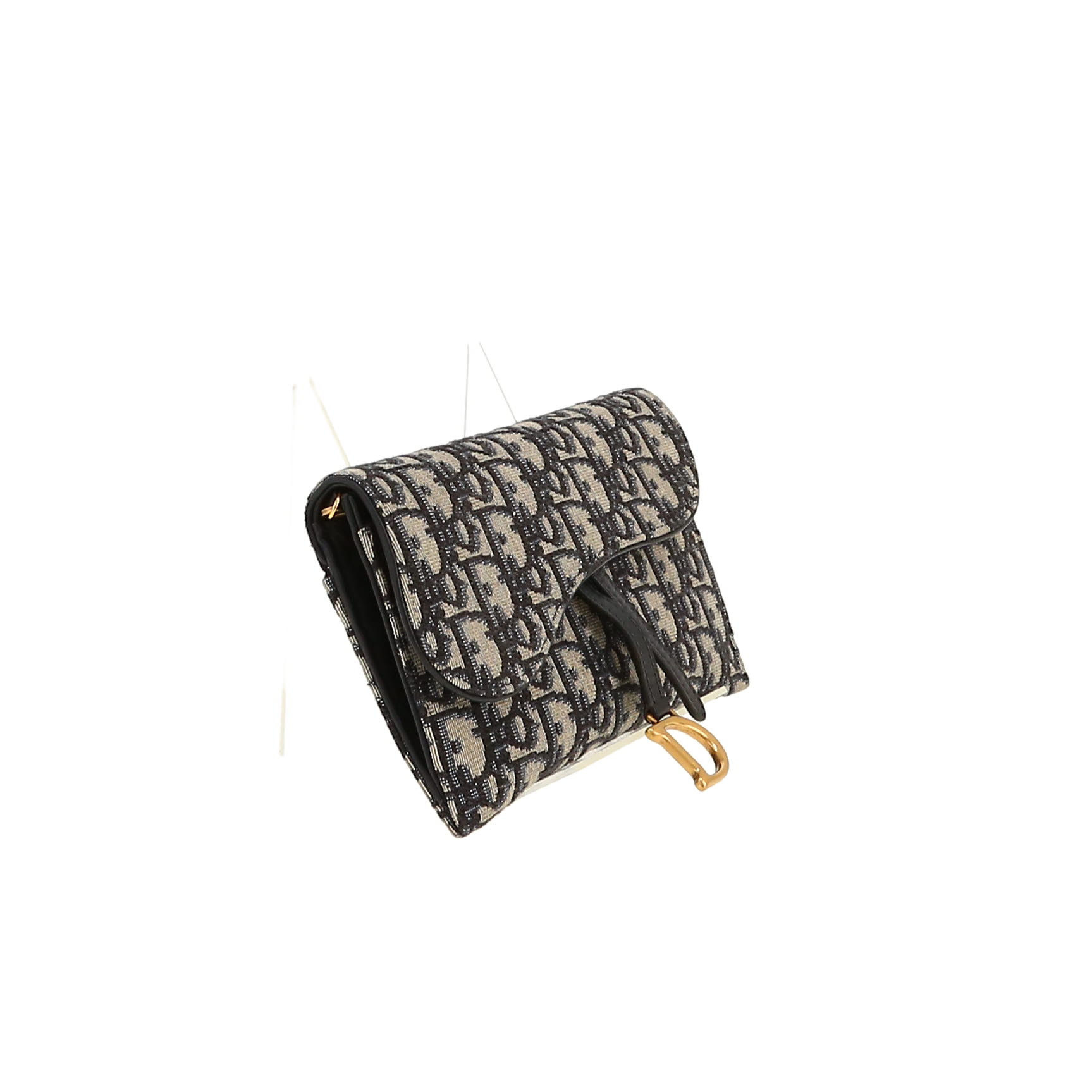 Dior   handbag/clutch  in blue monogram canvas  and blue leather