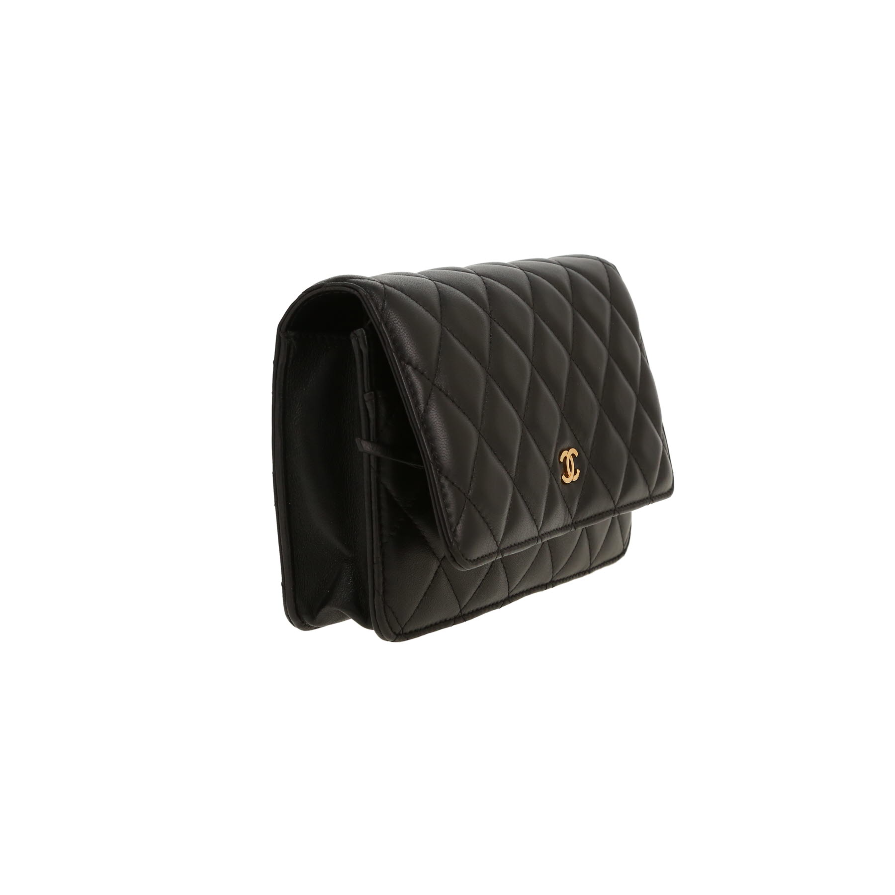 Sac bandoulière Chanel  Wallet on Chain en cuir matelassé noir