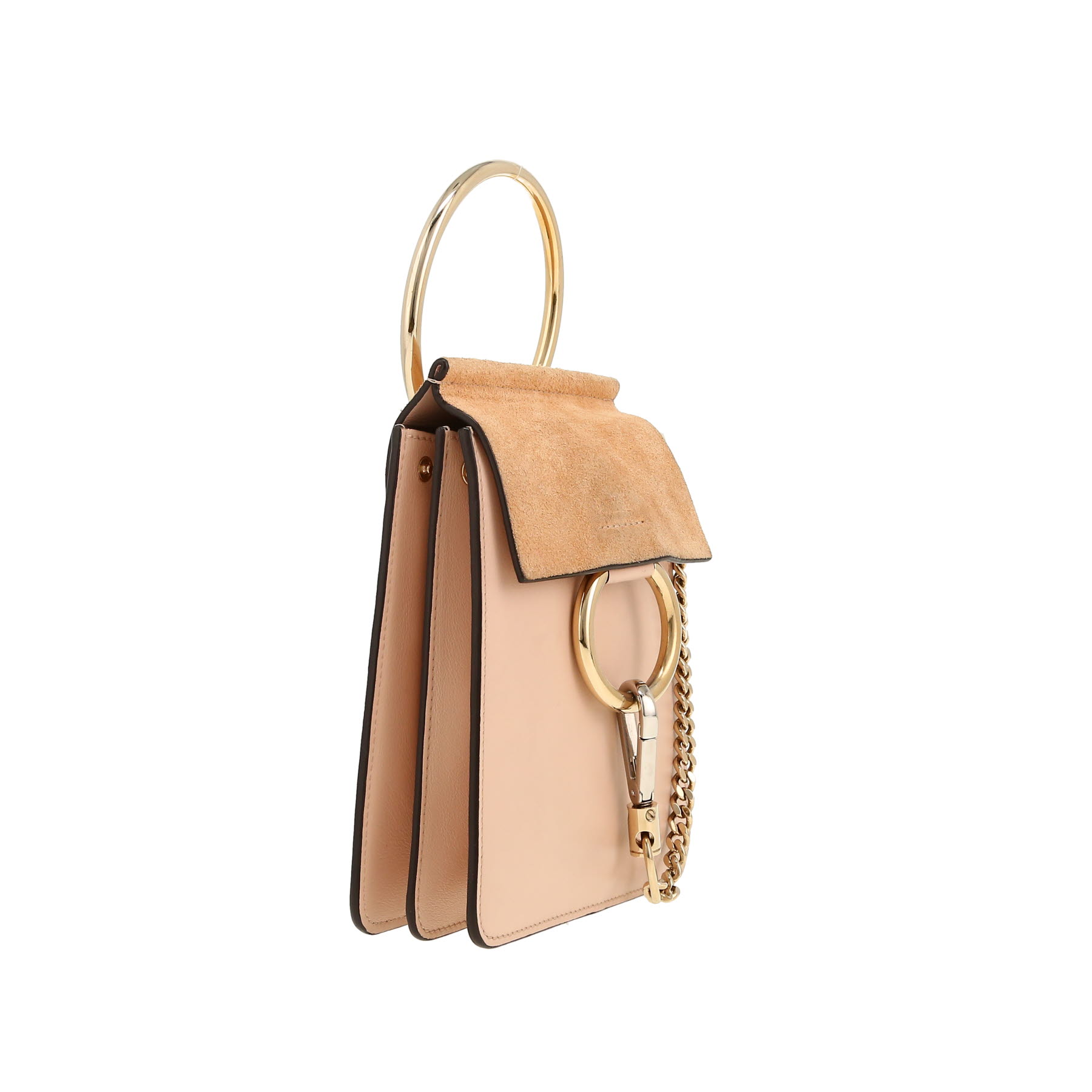 Chloé  Faye handbag  in varnished pink leather  and varnished pink suede