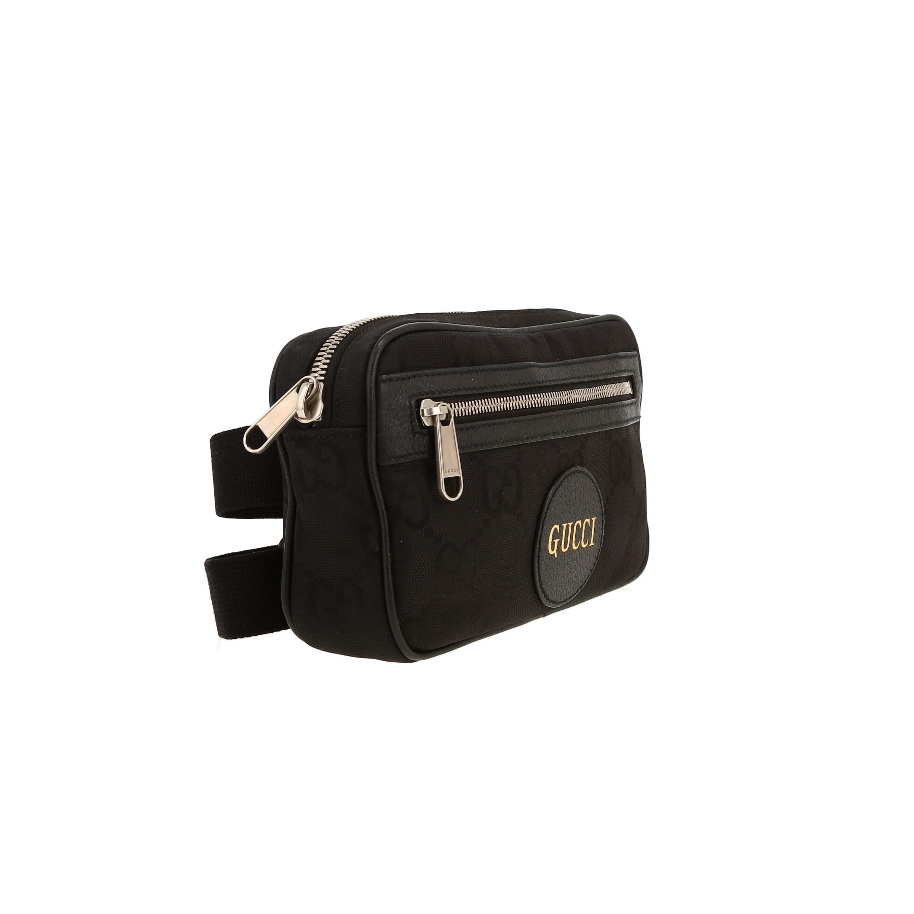 Gucci   clutch-belt  logo canvas  and black leather