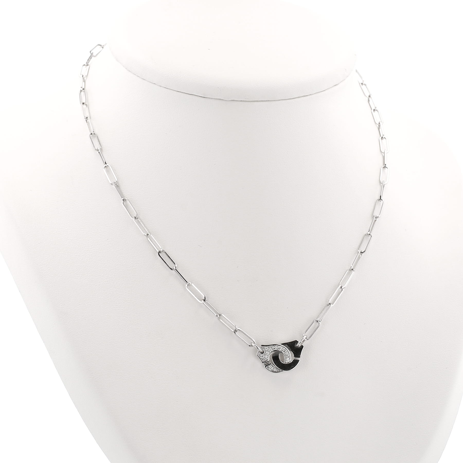 Dinh Van Menottes R10 necklace in white gold and diamonds