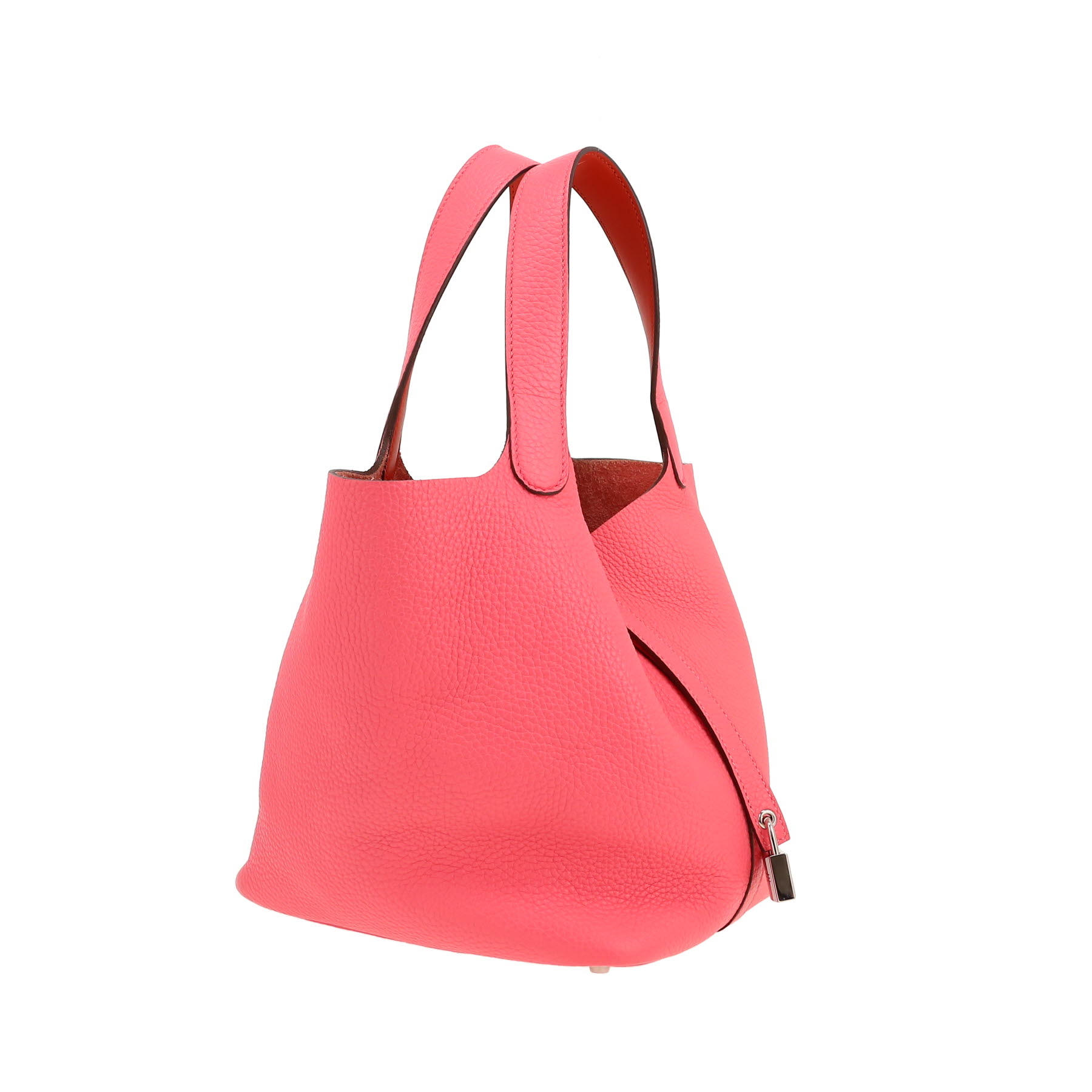 Sac à main Hermès  Picotin 22 cm en cuir togo rose Azalée