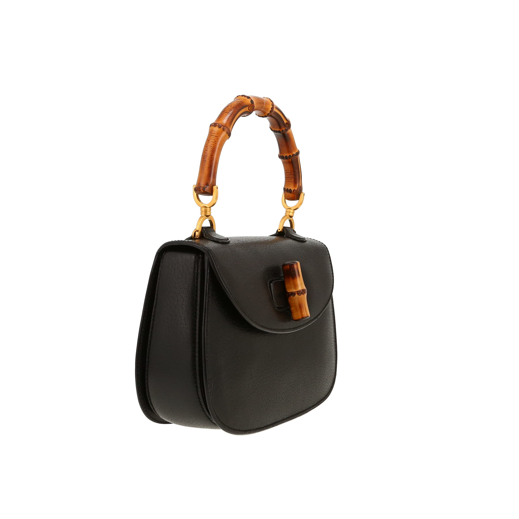 Bolso bandolera Gucci  Bamboo en cuero de Pecarí negro y bambú
