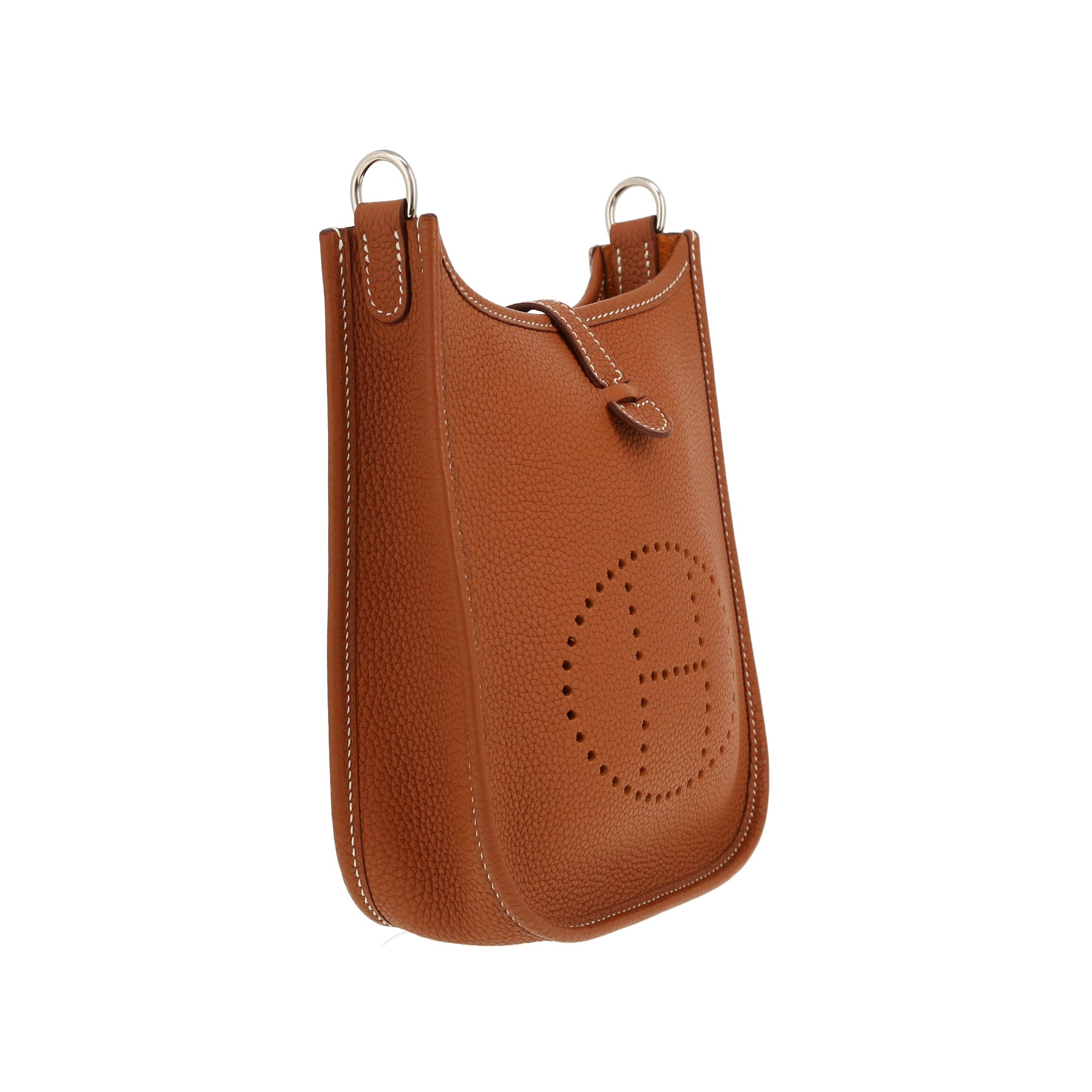 Hermès  Evelyne 16 cm shoulder bag  in gold togo leather