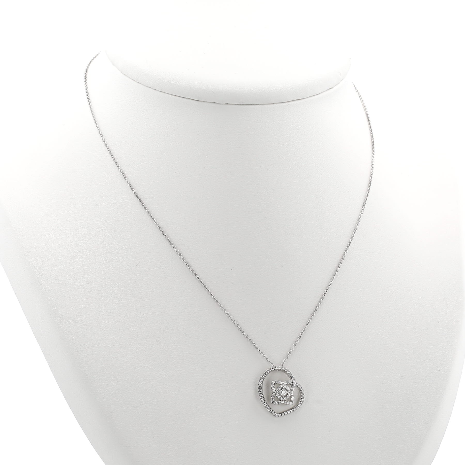 Collana De Beers Enchanted Lotus in oro bianco e diamanti