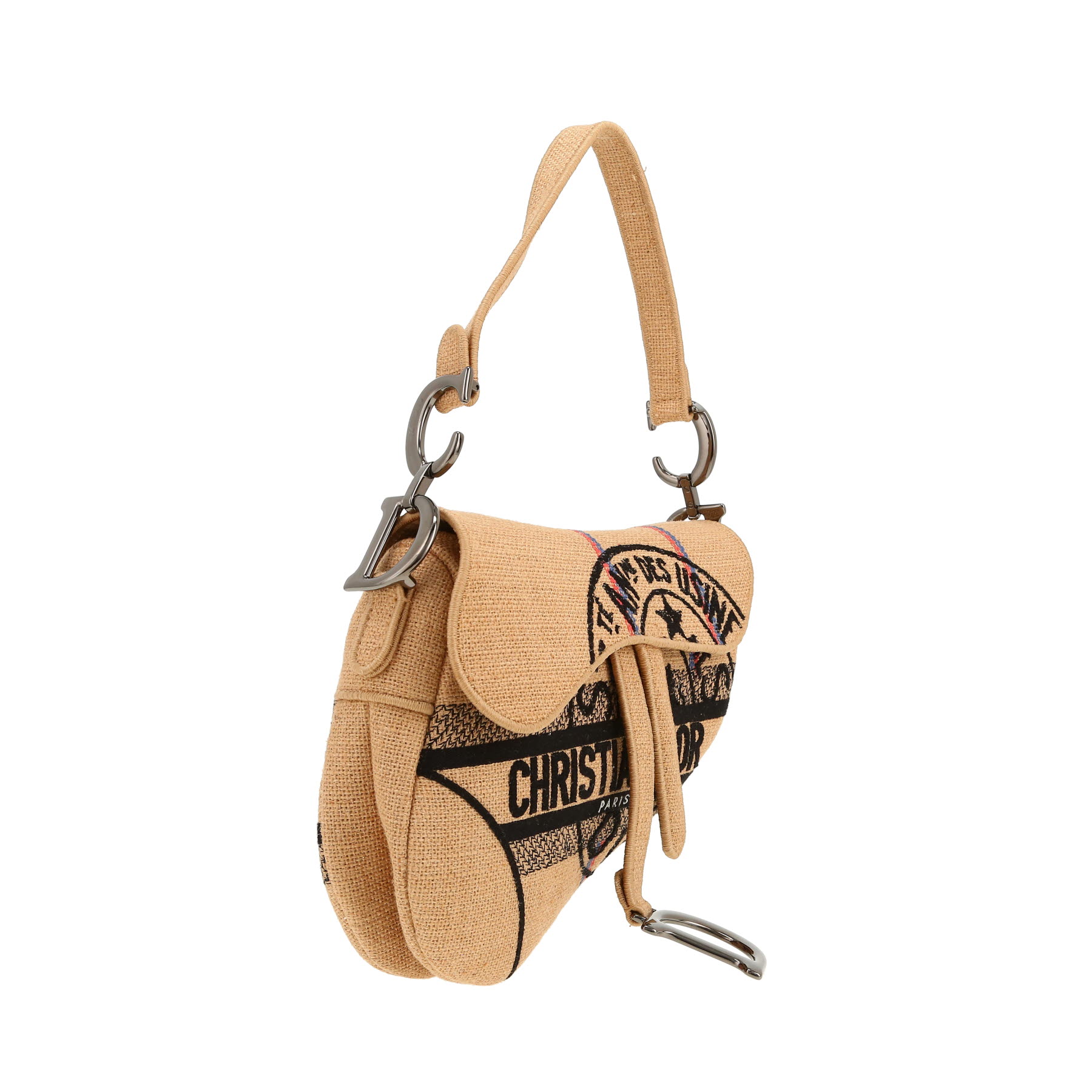 Borsa Dior  Saddle modello medio  in rafia beige