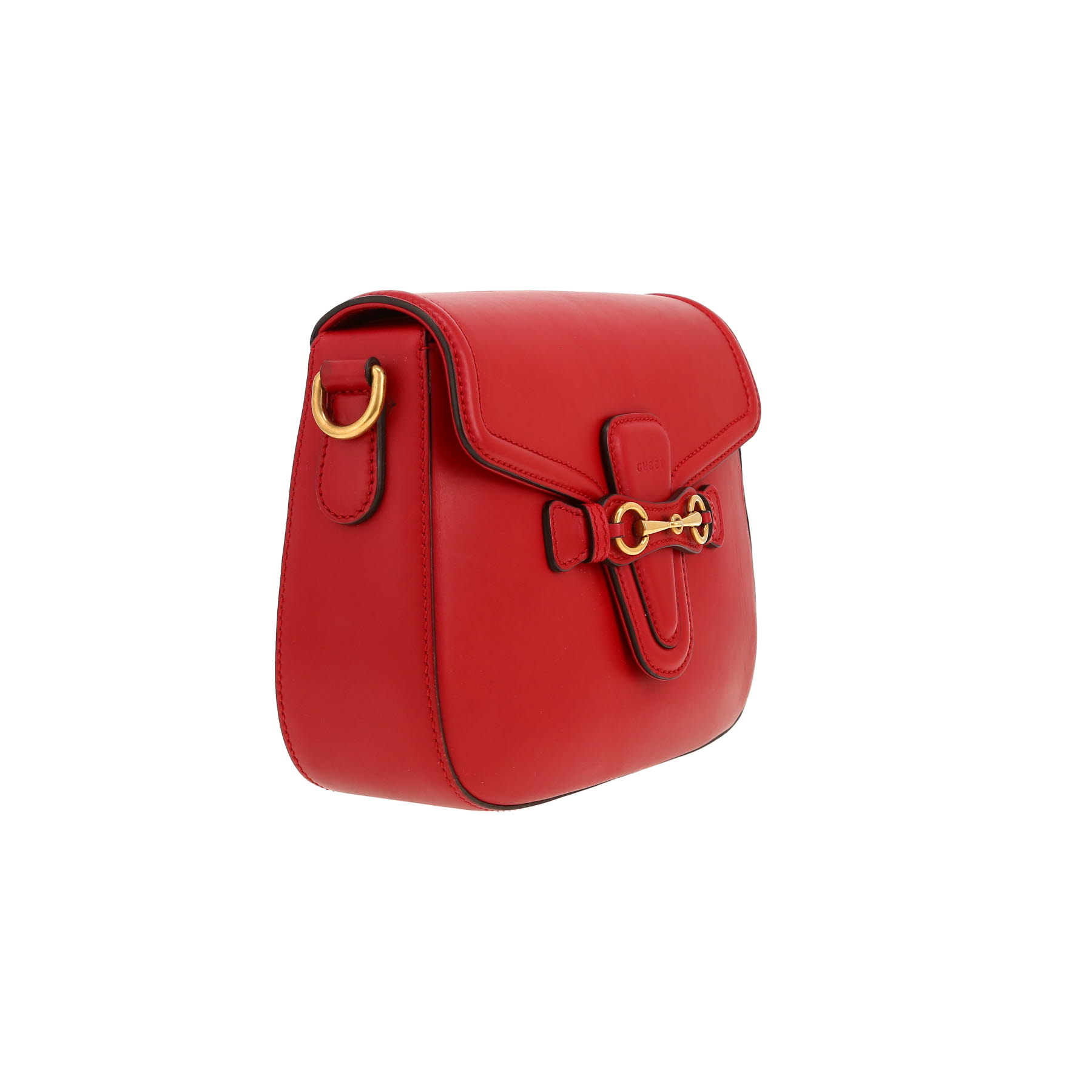 Gucci  1955 Horsebit shoulder bag  in red smooth leather