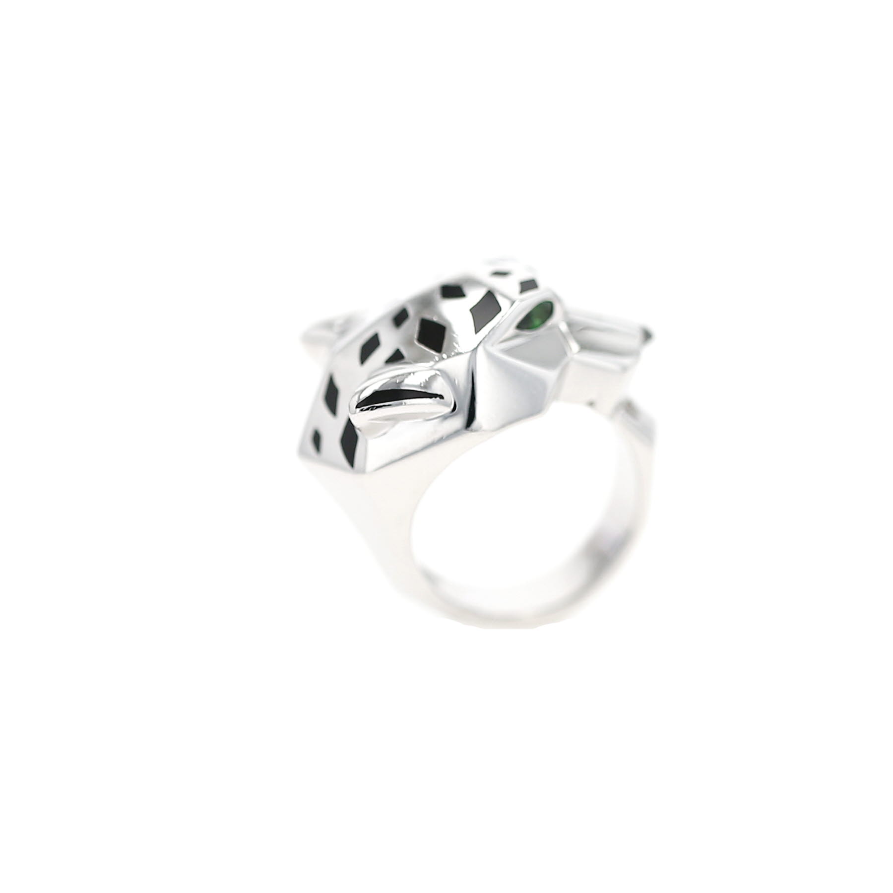 Cartier Panthère ring in white gold, onyx and emerald Cartier Panthère ring in white gold, onyx and emerald