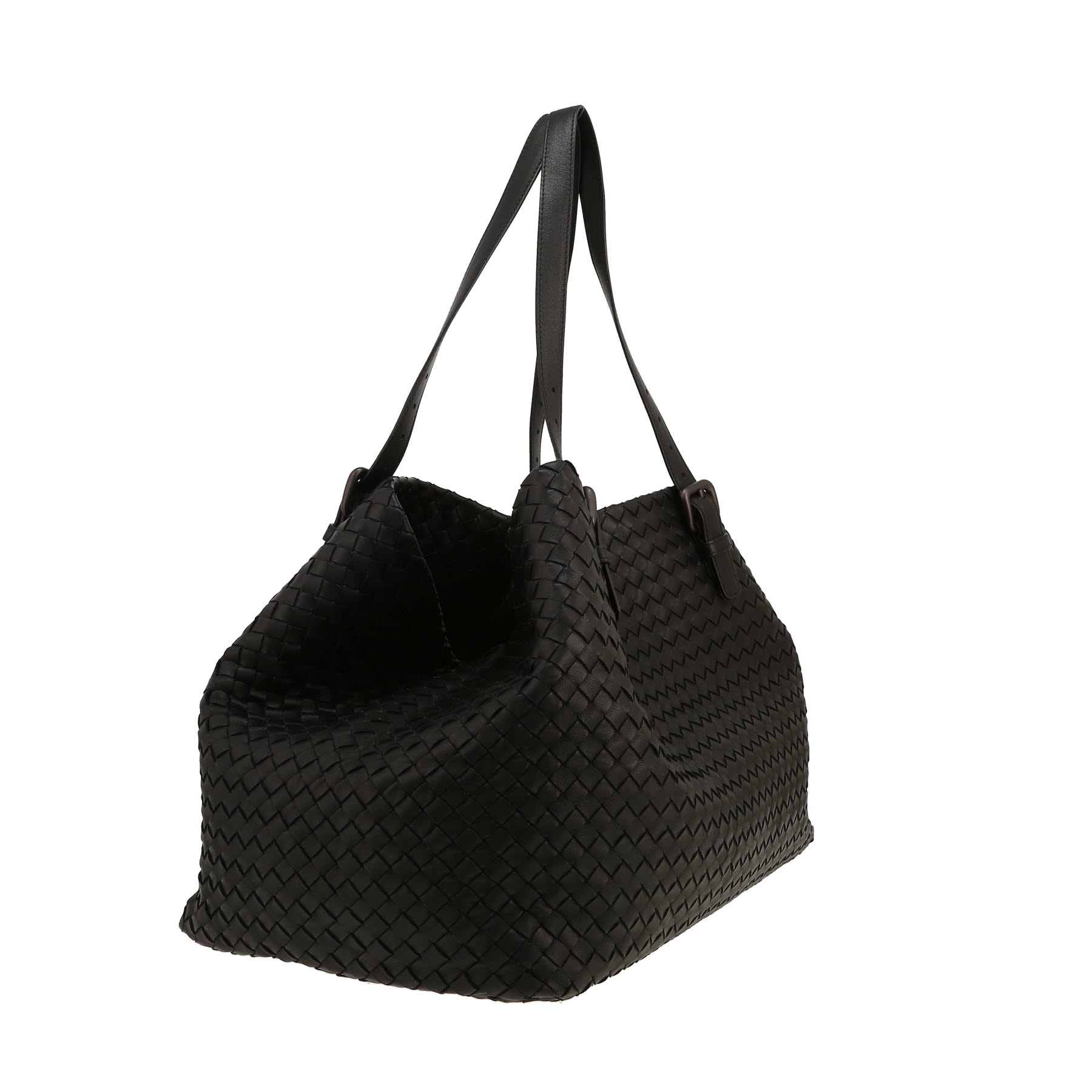 Bottega Veneta  Fourre-tout shopping bag  in black braided leather