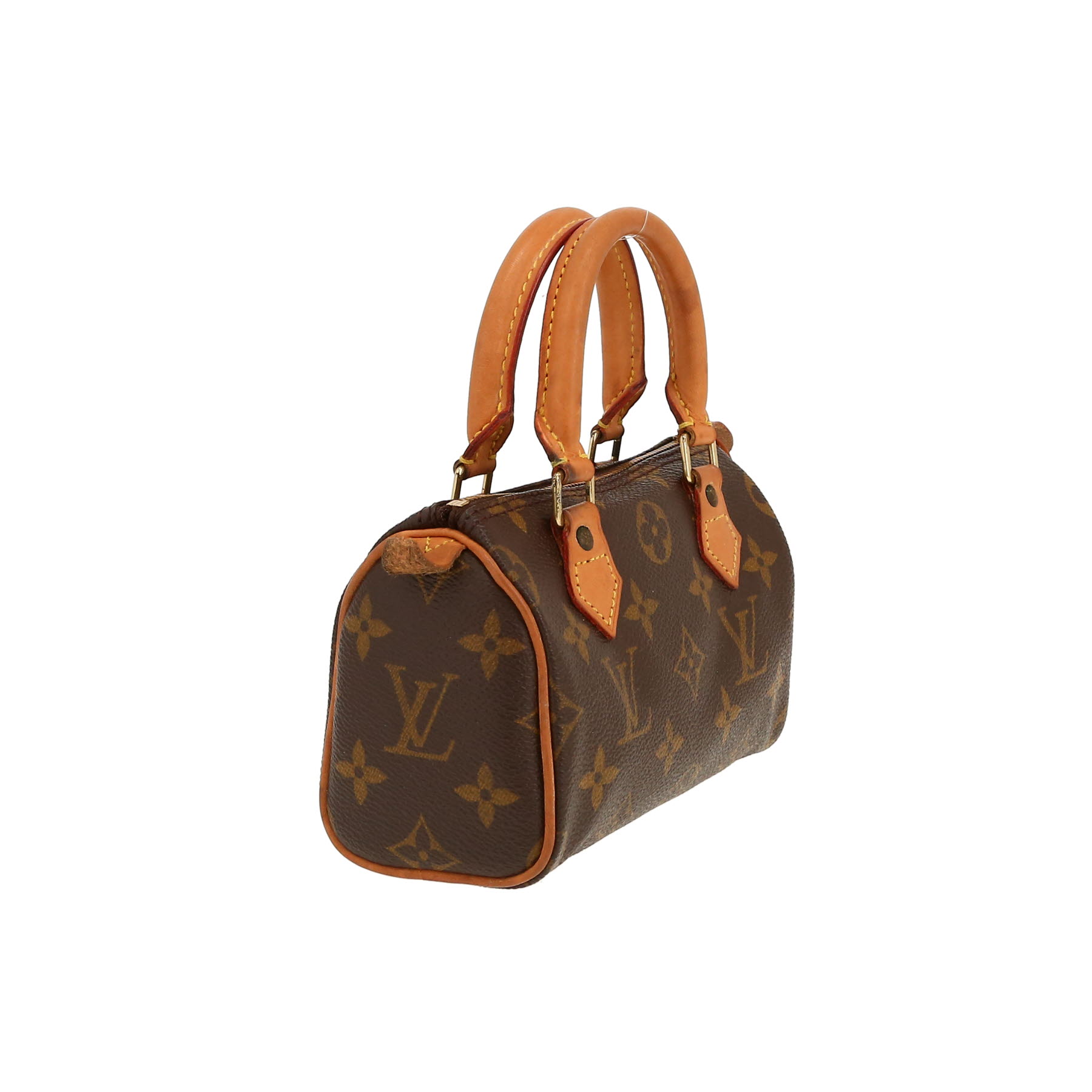 Sac à main Louis Vuitton  Nano Speedy en toile monogram marron et cuir naturel