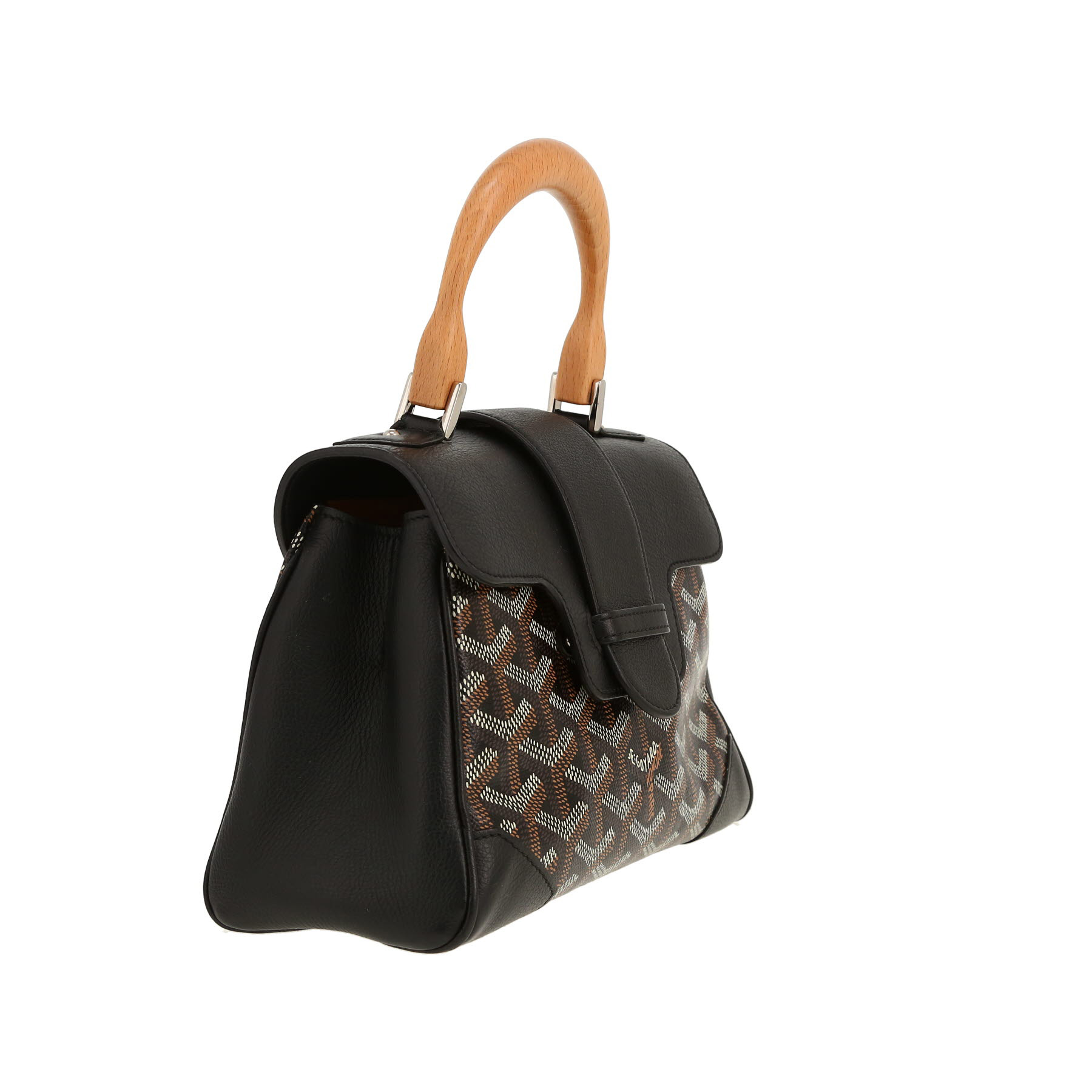 Borsa a tracolla Goyard  Saigon mini  in tela Goyardine nera e pelle nera
