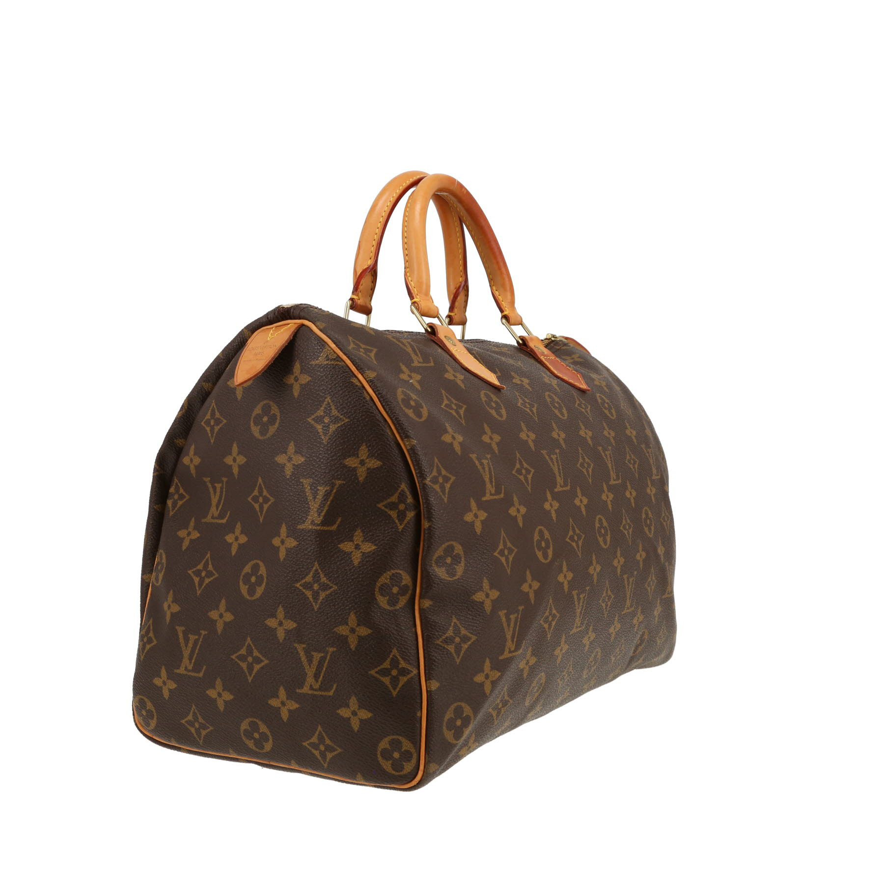 Louis Vuitton  Speedy 35 handbag  monogram canvas  and natural leather