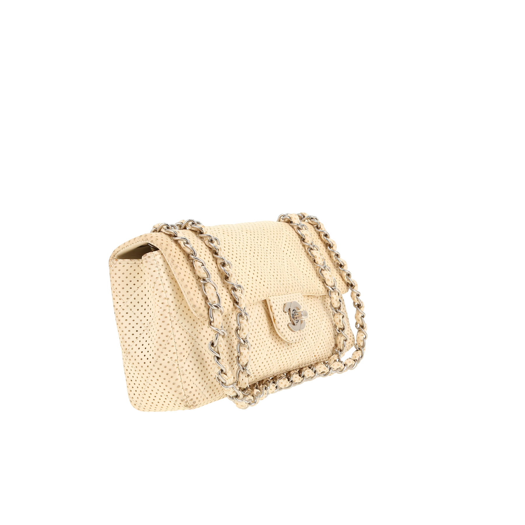 Bolso de mano Chanel  Baguette en cuero acolchado beige