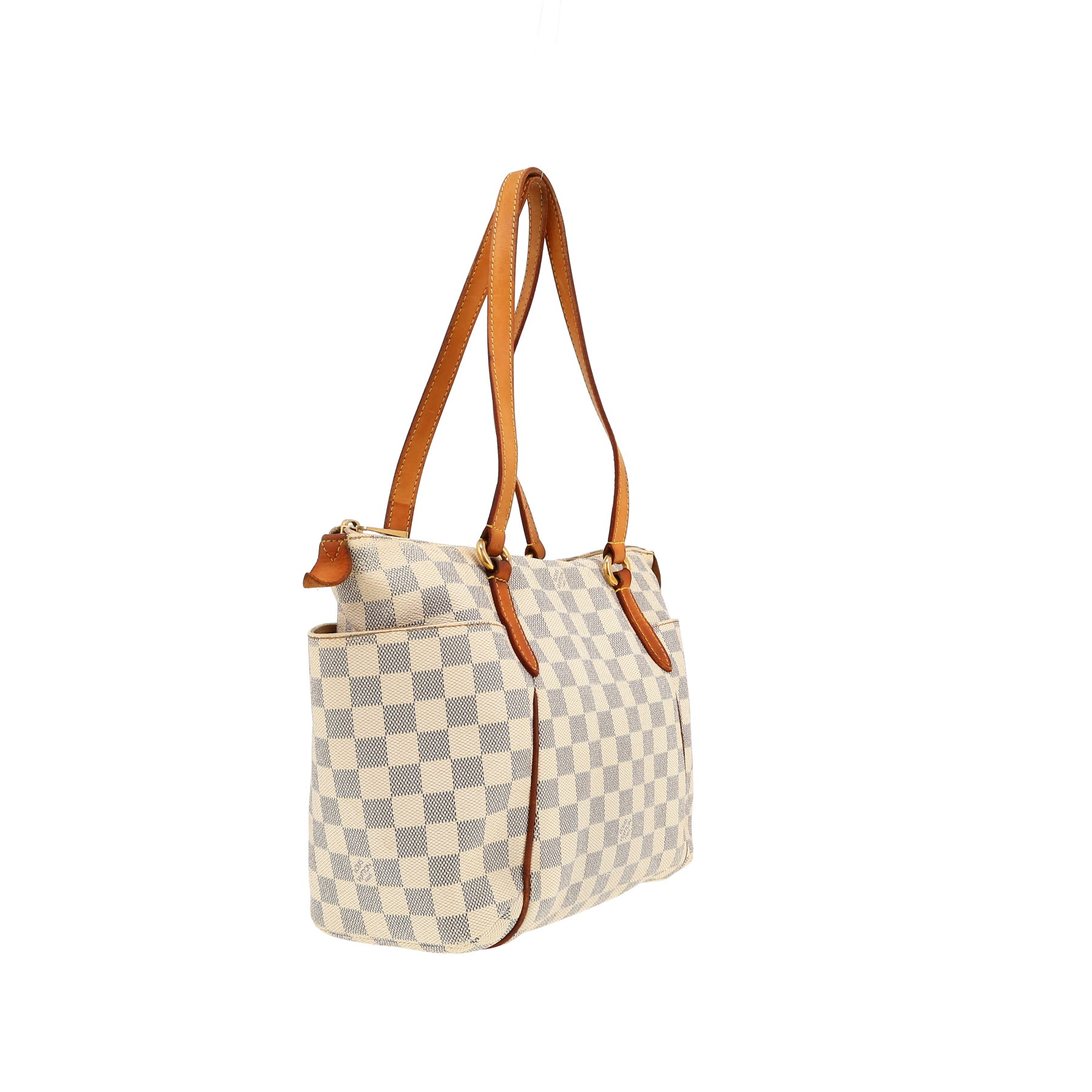 Sac à main Louis Vuitton  Totally en toile damier azur et cuir naturel