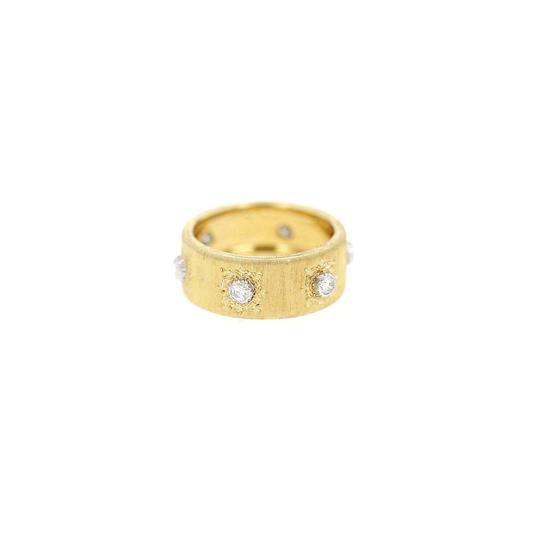 Buccellati Macri Classica ring in yellow gold, white gold and diamonds