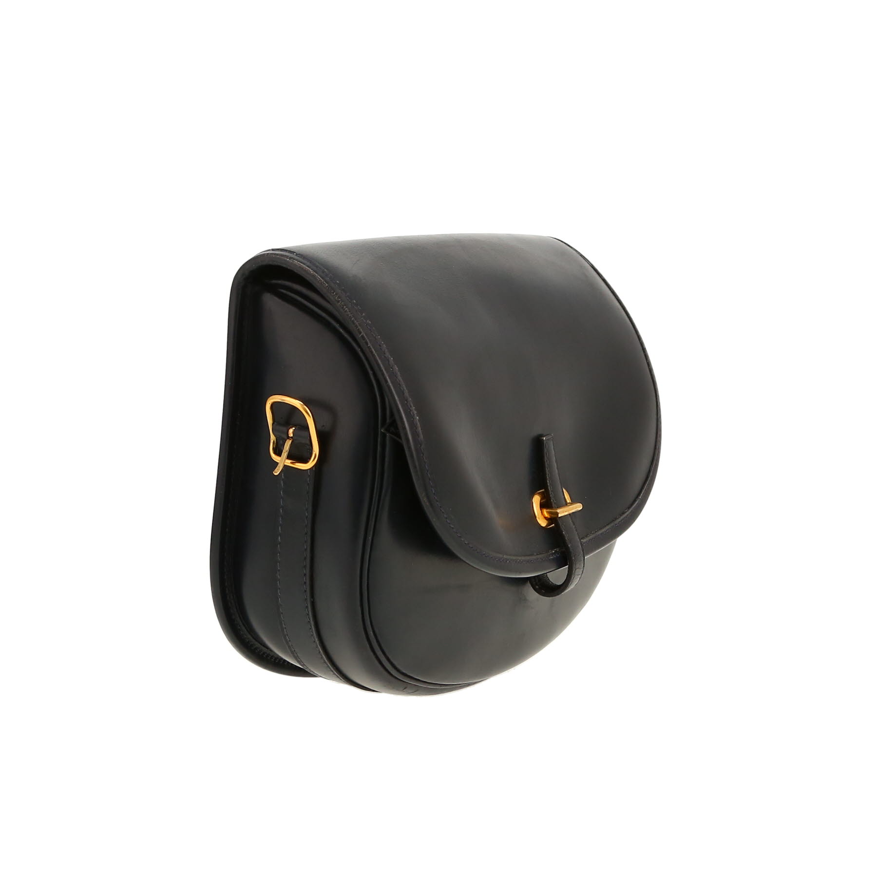 Hermès  Balle De Golf bag worn on the shoulder or carried in the hand  in navy blue box leather