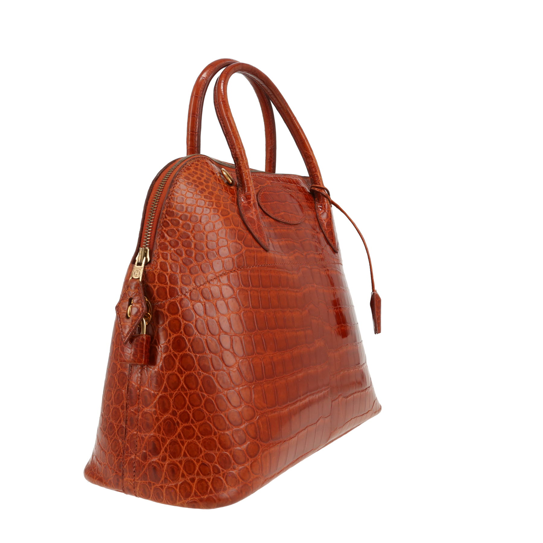 Hermès  Bolide 35 cm handbag  in Etruscan red porosus crocodile