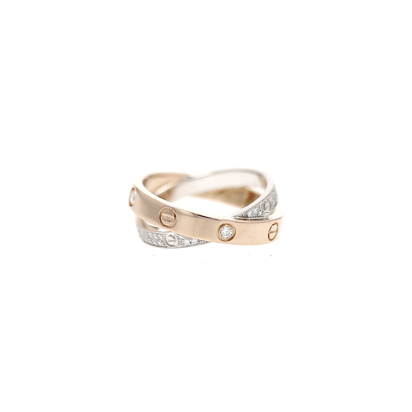 Cartier Love Astro ring in pink gold, white gold and diamonds