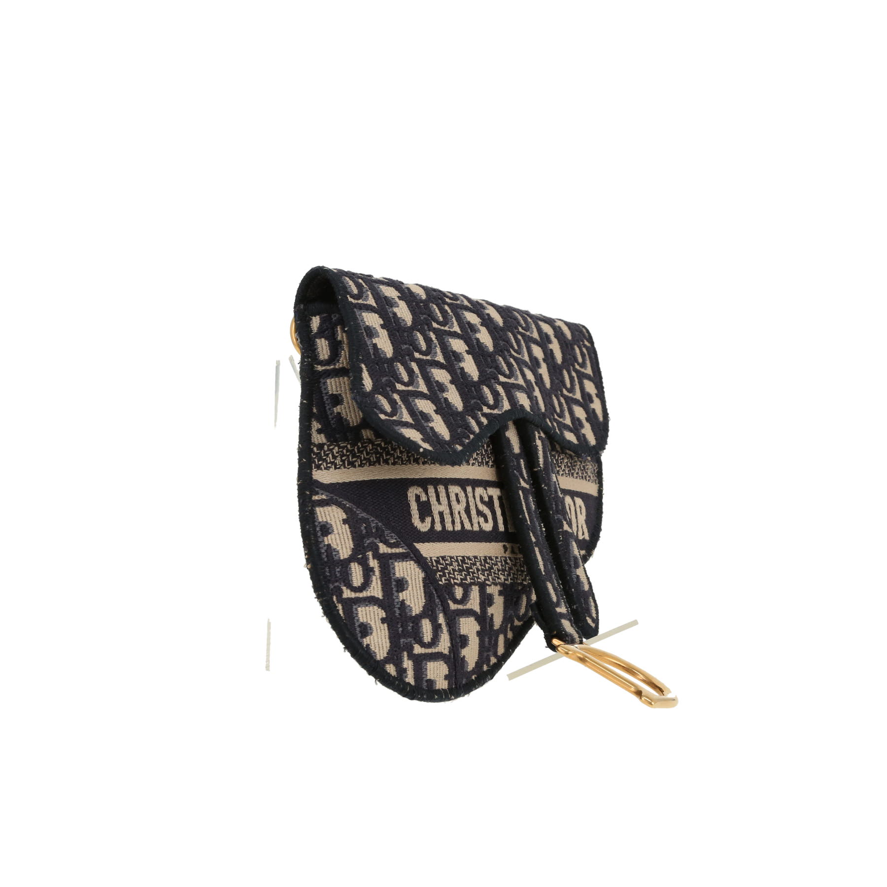 Dior  Pochette Saddle shoulder bag  in navy blue monogram canvas Oblique