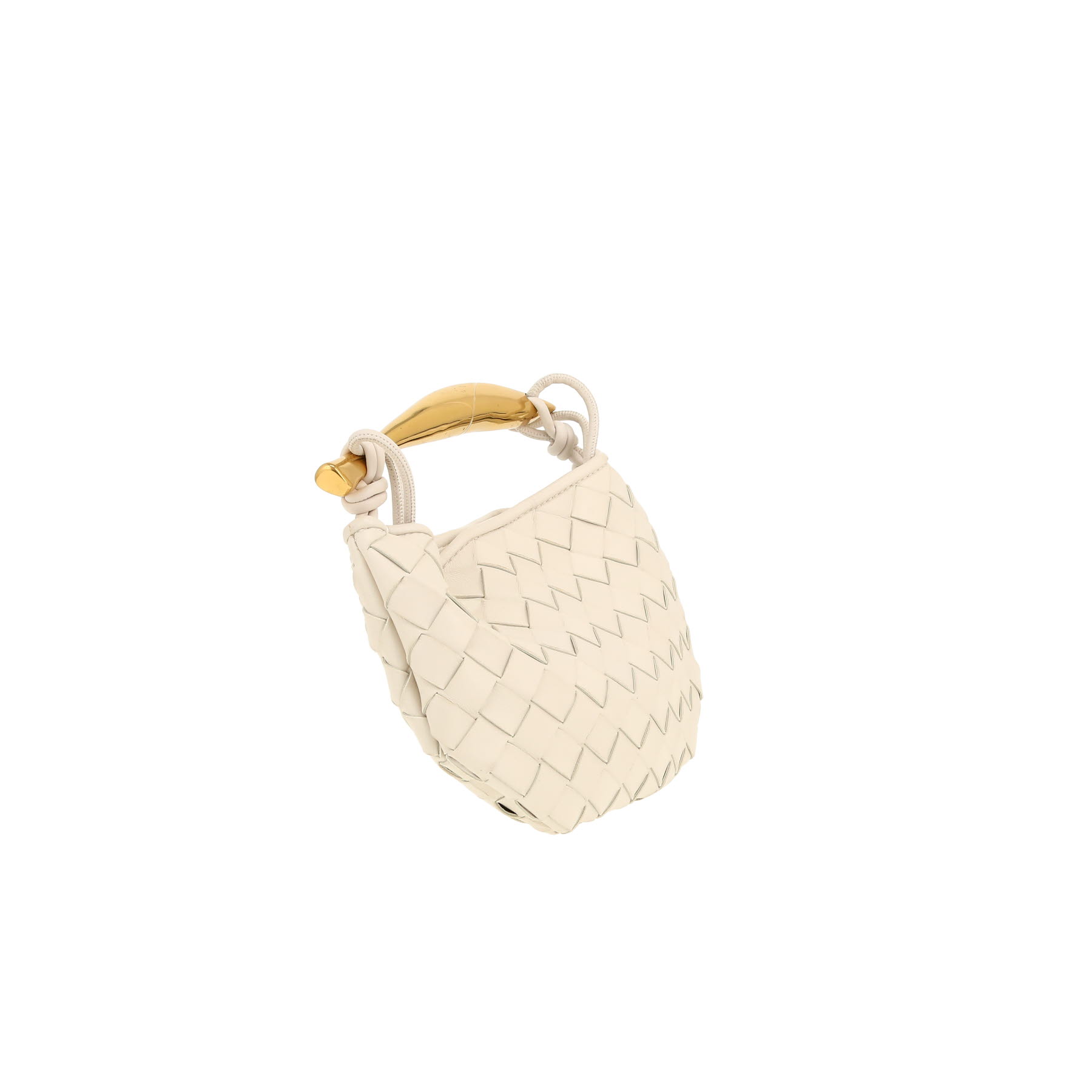 Bottega Veneta  Sardine mini  shoulder bag  in white intrecciato leather