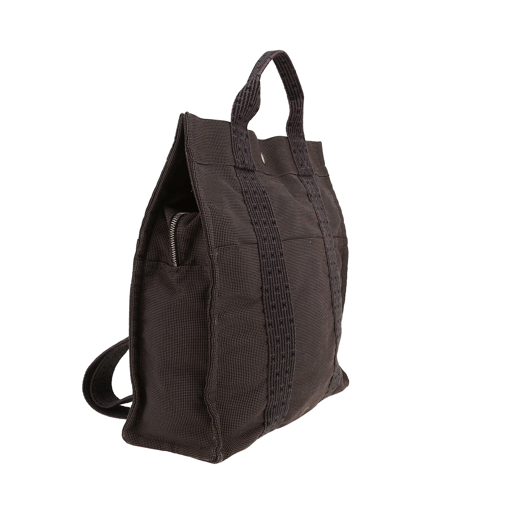 Hermès  Toto Bag Backpack backpack  in grey and black canvas