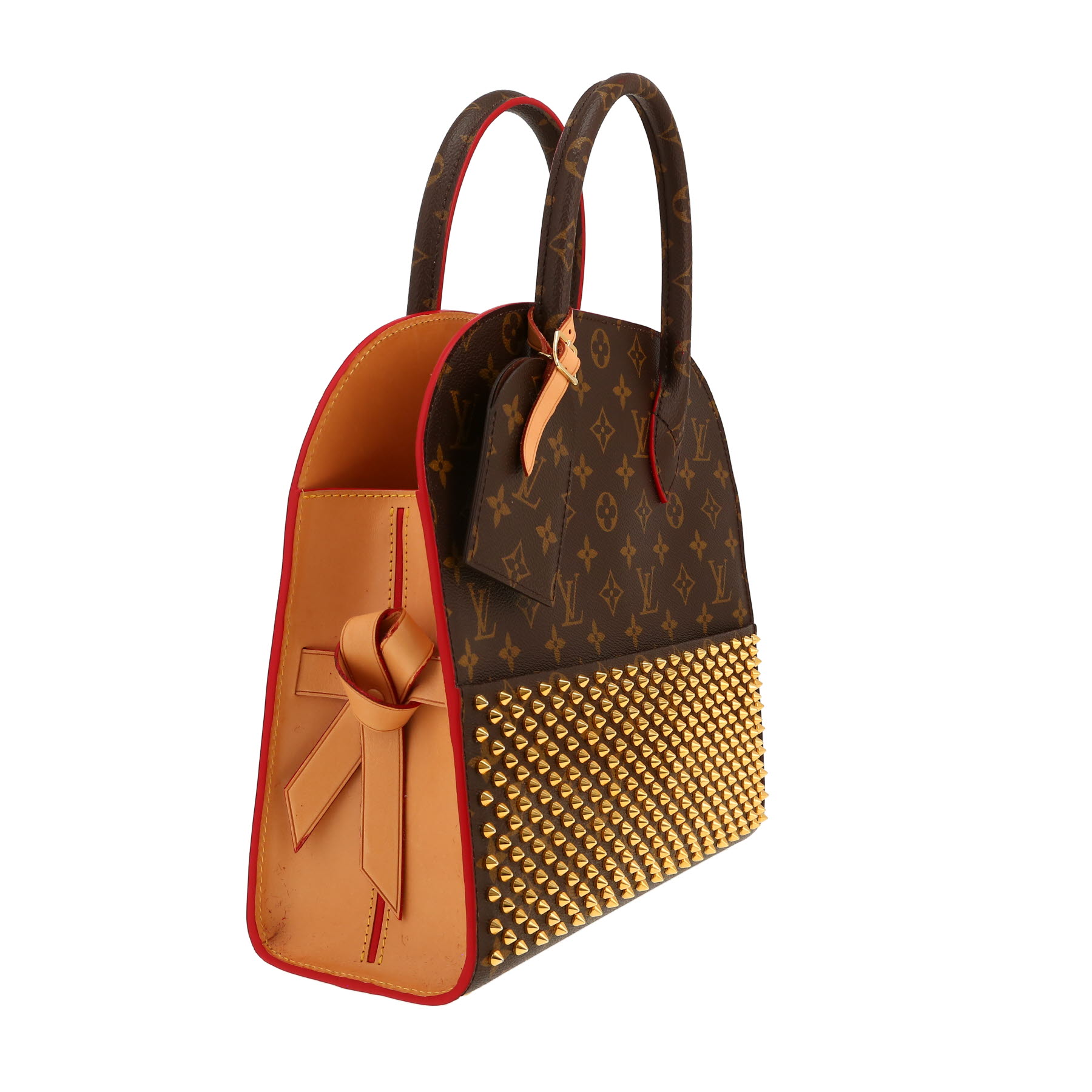 Louis Vuitton  Editions Limitées handbag  in brown monogram canvas  and red foal