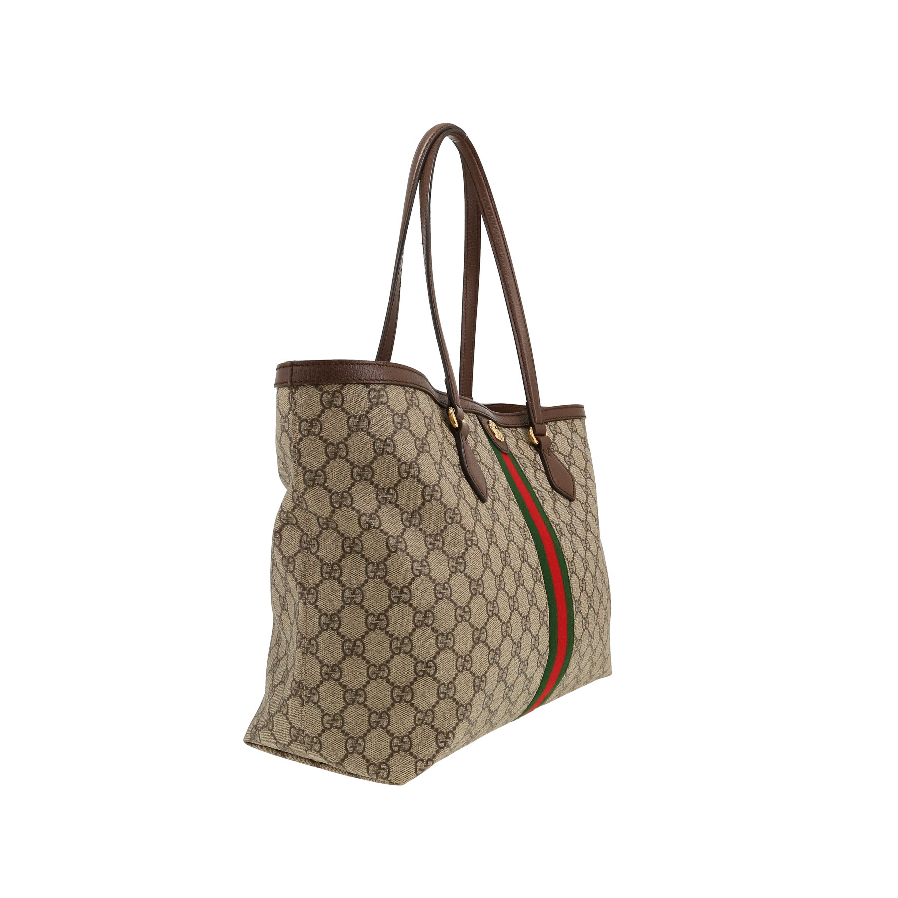 Sac cabas Gucci  Ophidia (cabas) en toile sûpreme GG beige et cuir marron