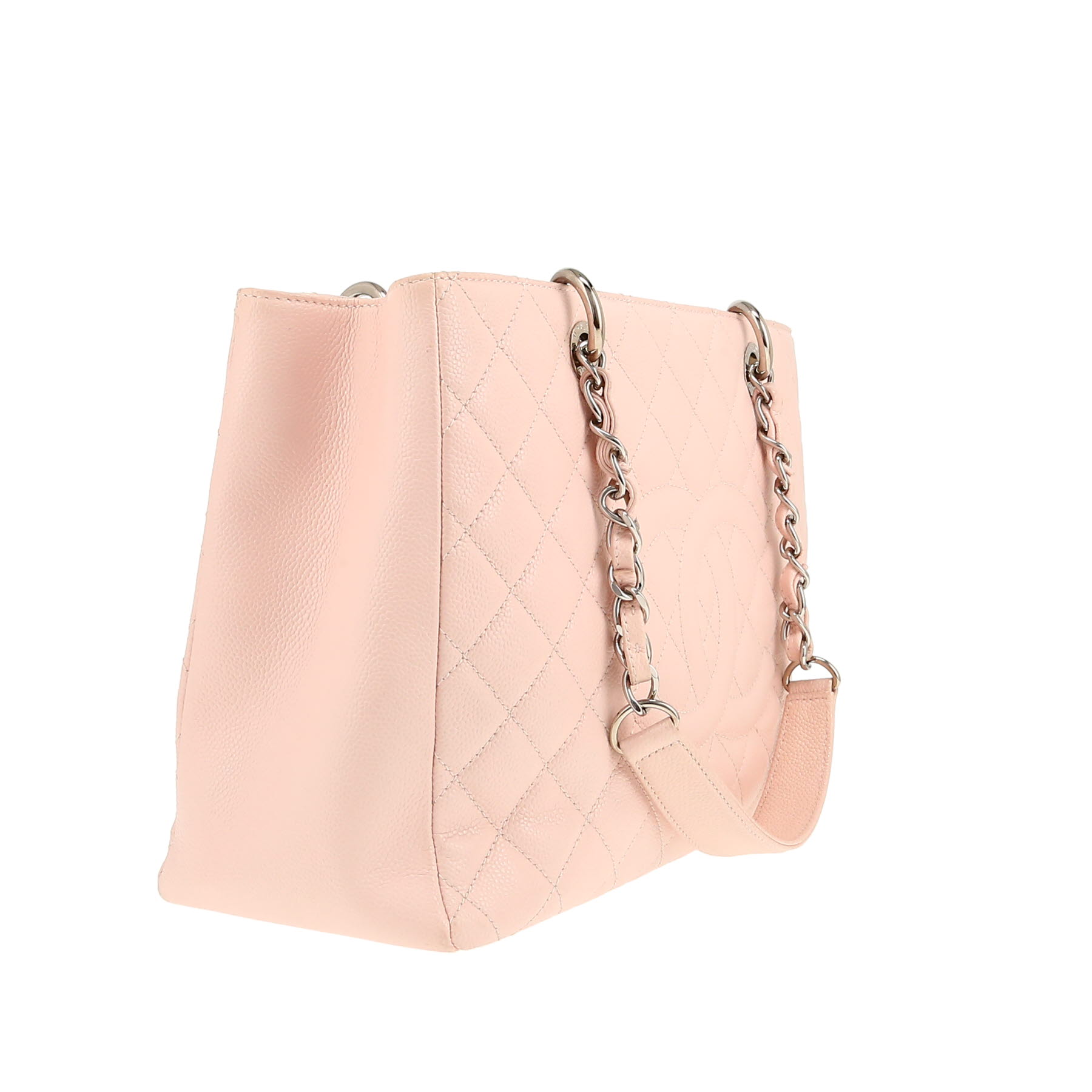 Chanel  Shopping GST shopping bag  in pink quilted grained leather